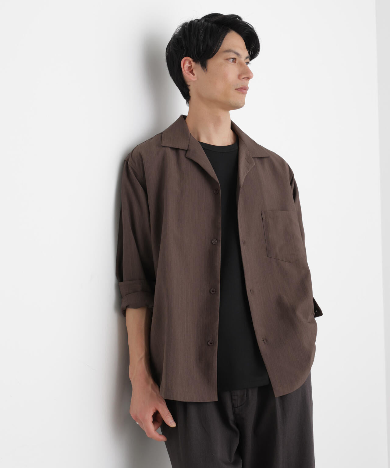 セオアルファ オープンカラーシャツ 長袖 6726120205