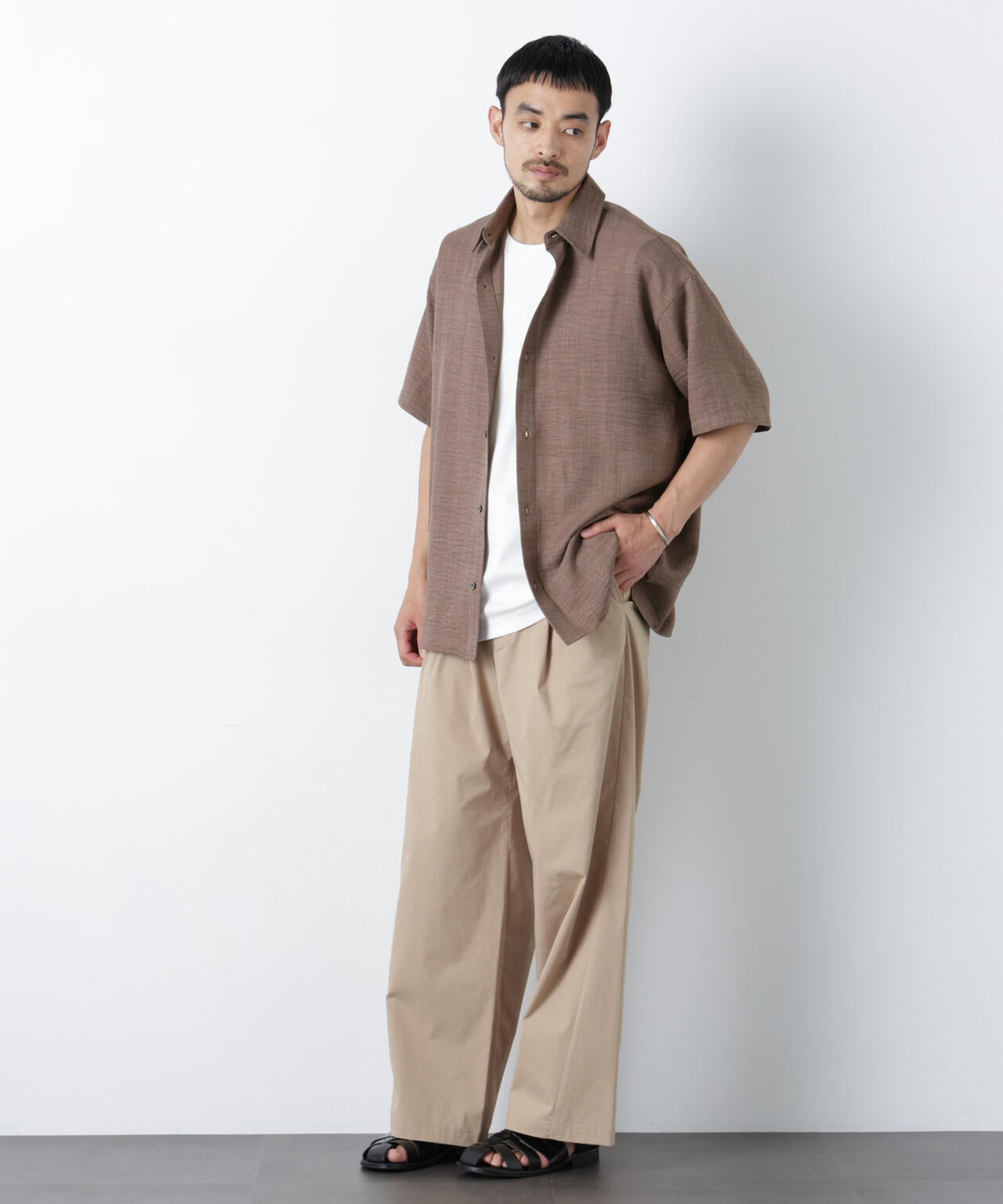 NORMANBROS別注 ワッシャーシャツ半袖 6726121001