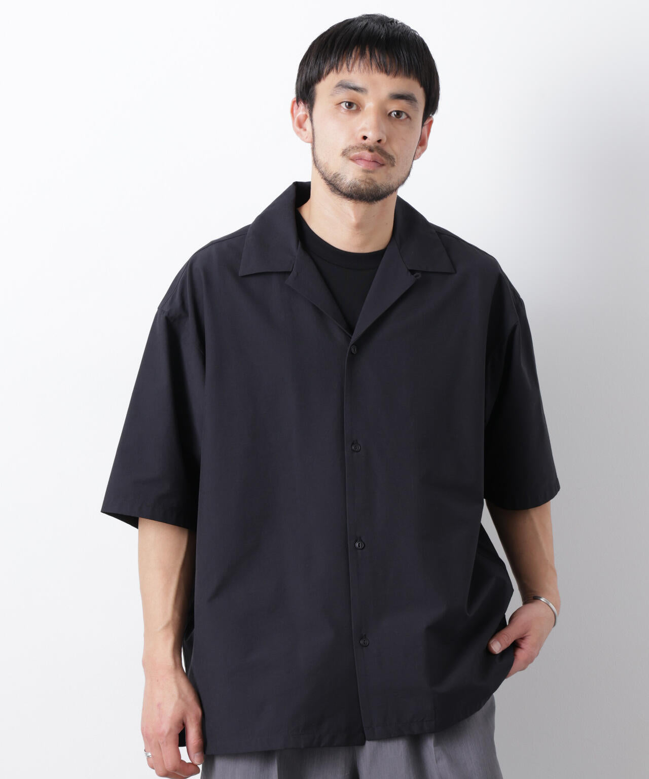 未使用 Munsingwear ストレッチ半袖テーラーカラーシャツ ストレッチワイド オープンカラーシャツ 半袖