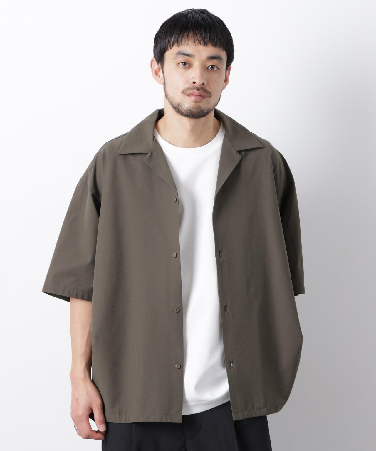 ストレッチワイド オープンカラーシャツ 半袖 6726121202