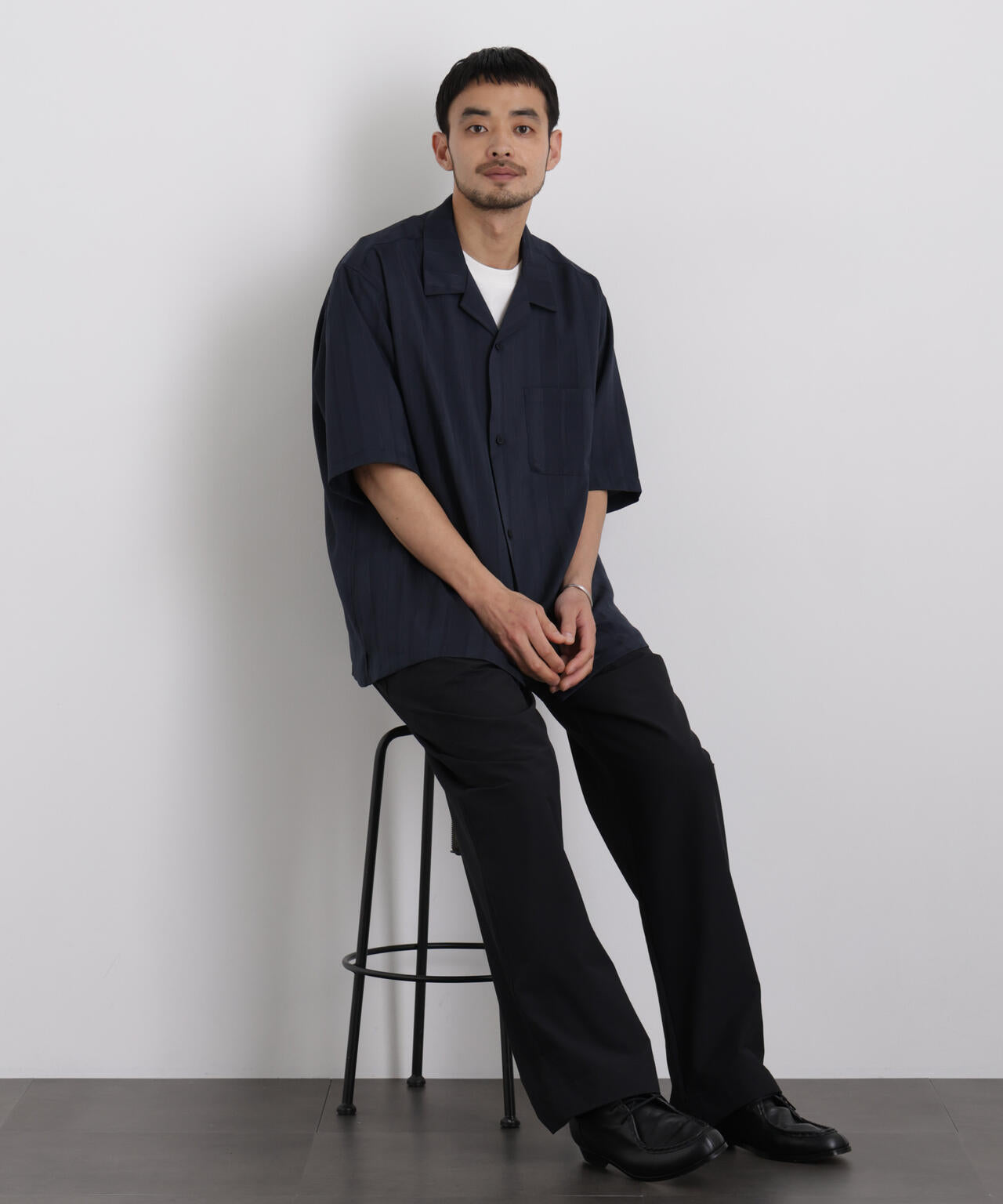 ジャガードストライプシャツ 半袖 6726121212