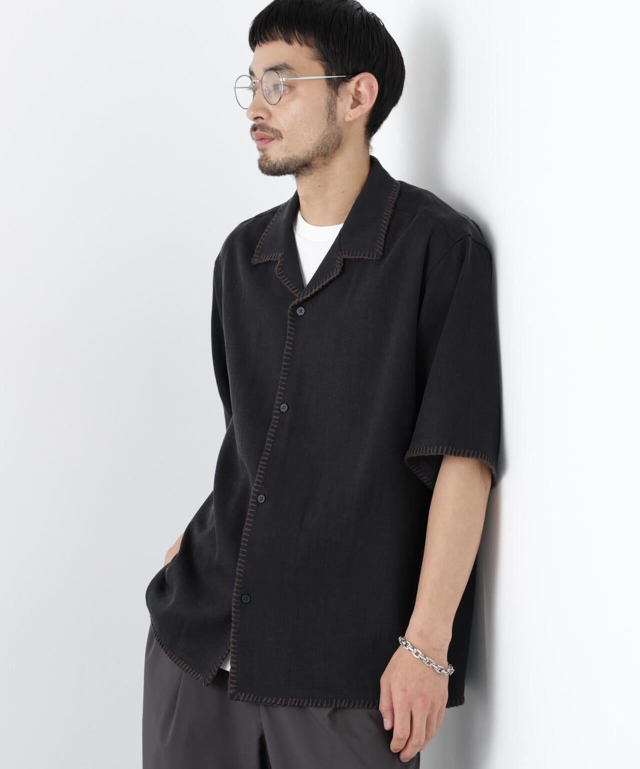 ブランケットステッチシャツ 半袖 6726121218