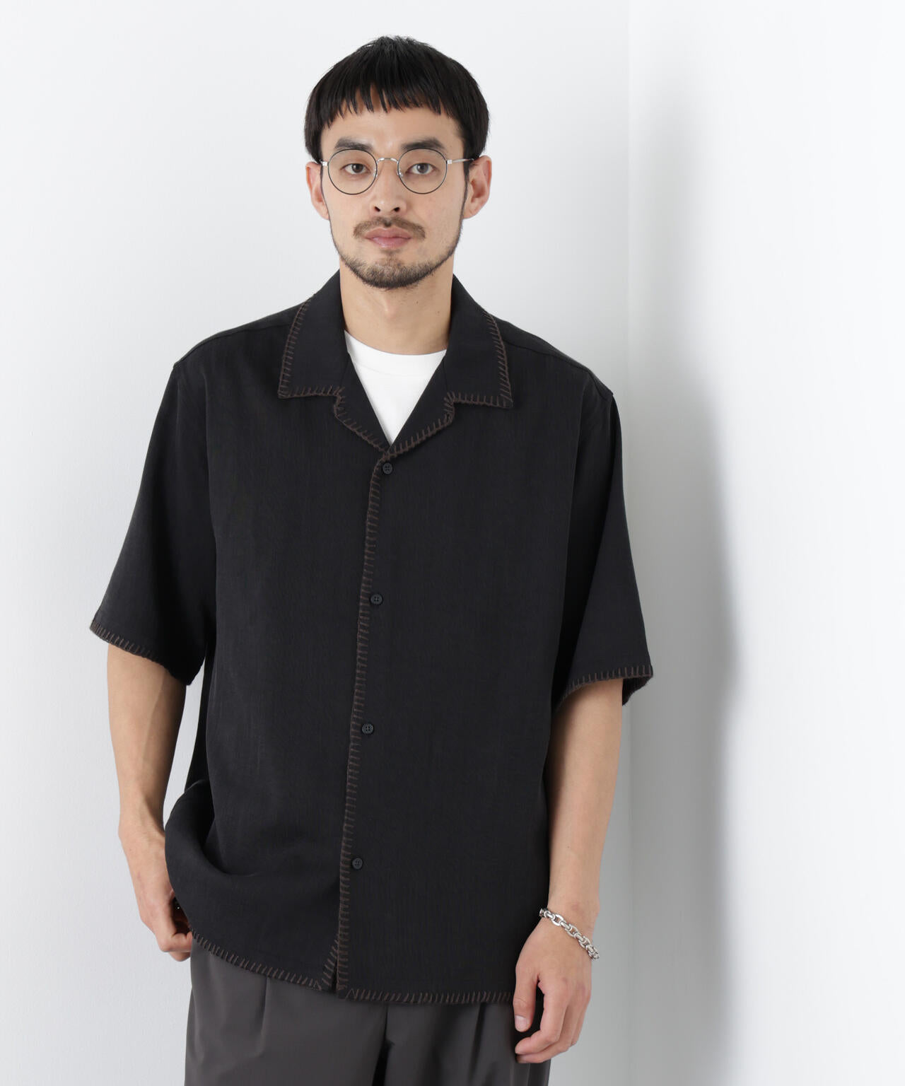ブランケットステッチシャツ 半袖 6726121218