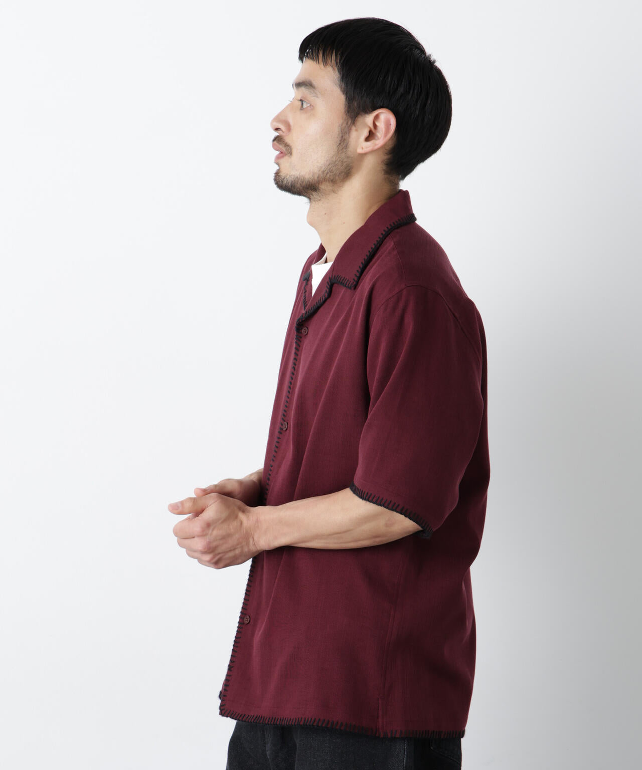 ブランケットステッチシャツ 半袖 6726121218