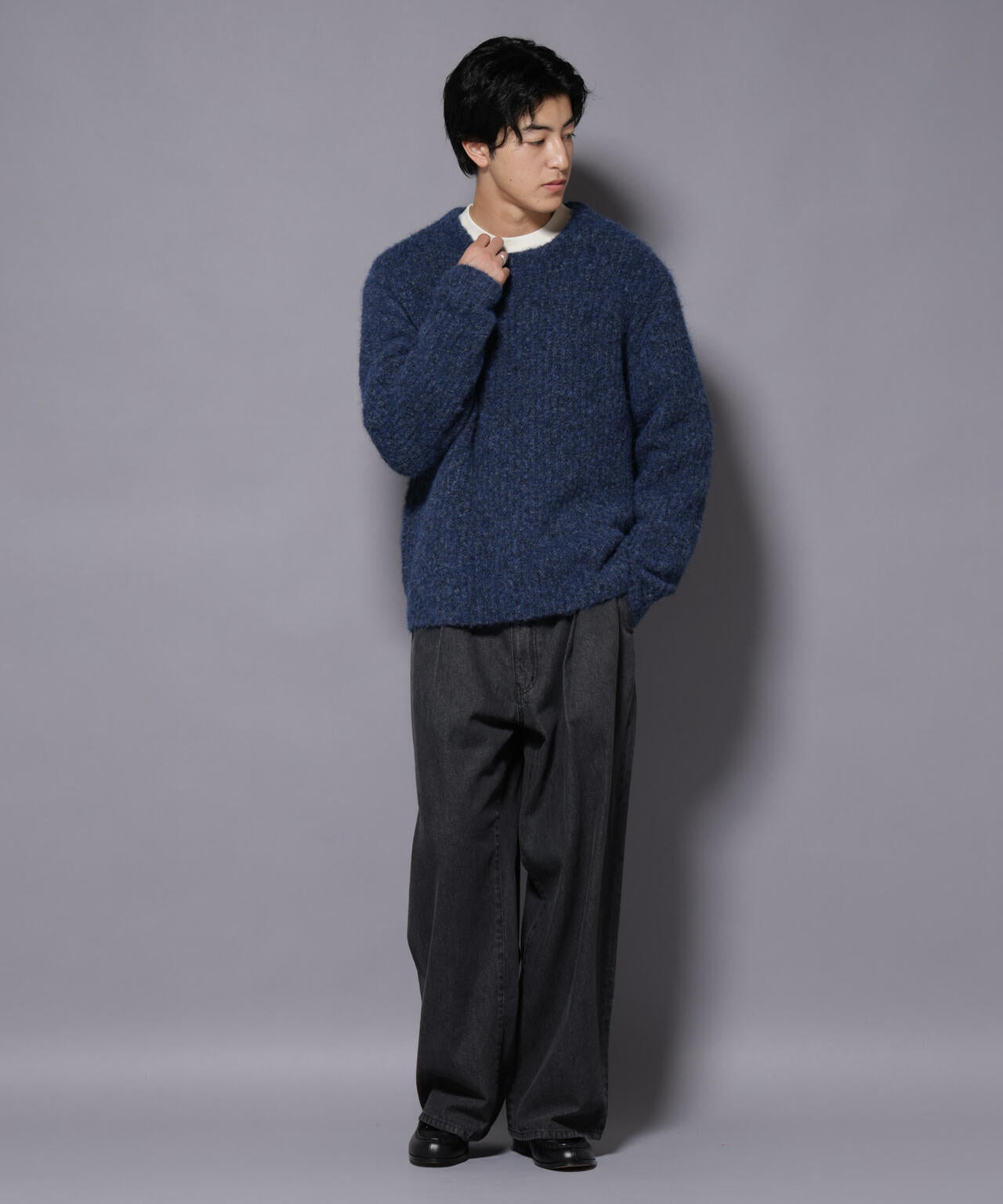 ウールミックスローゲージニット 6726122204