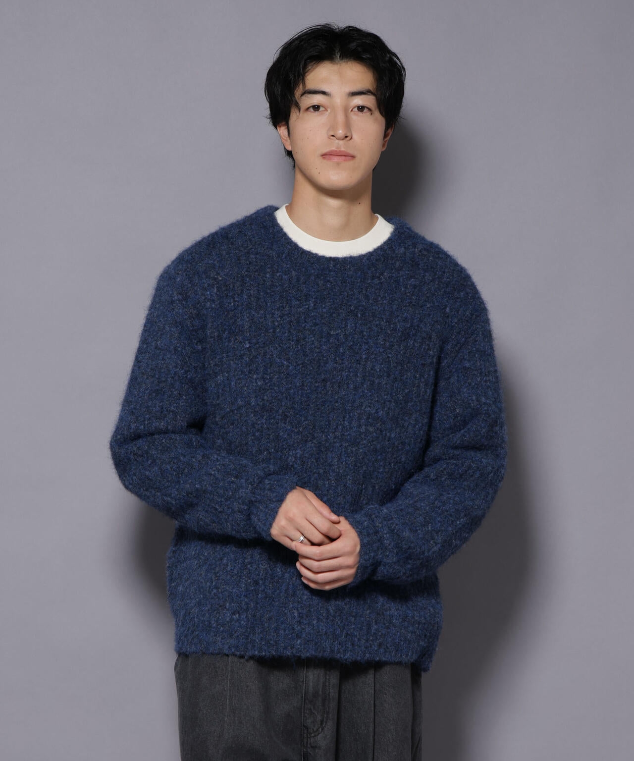 ウールミックスローゲージニット 6726122204