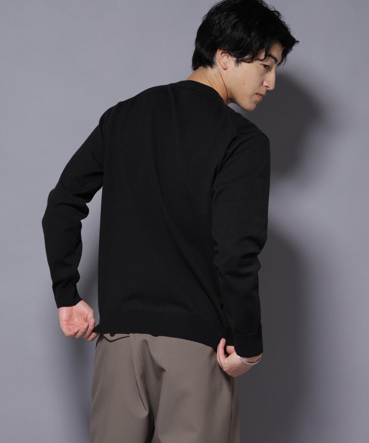 ダブルフェイスストレッチモックネックニット 6726122205