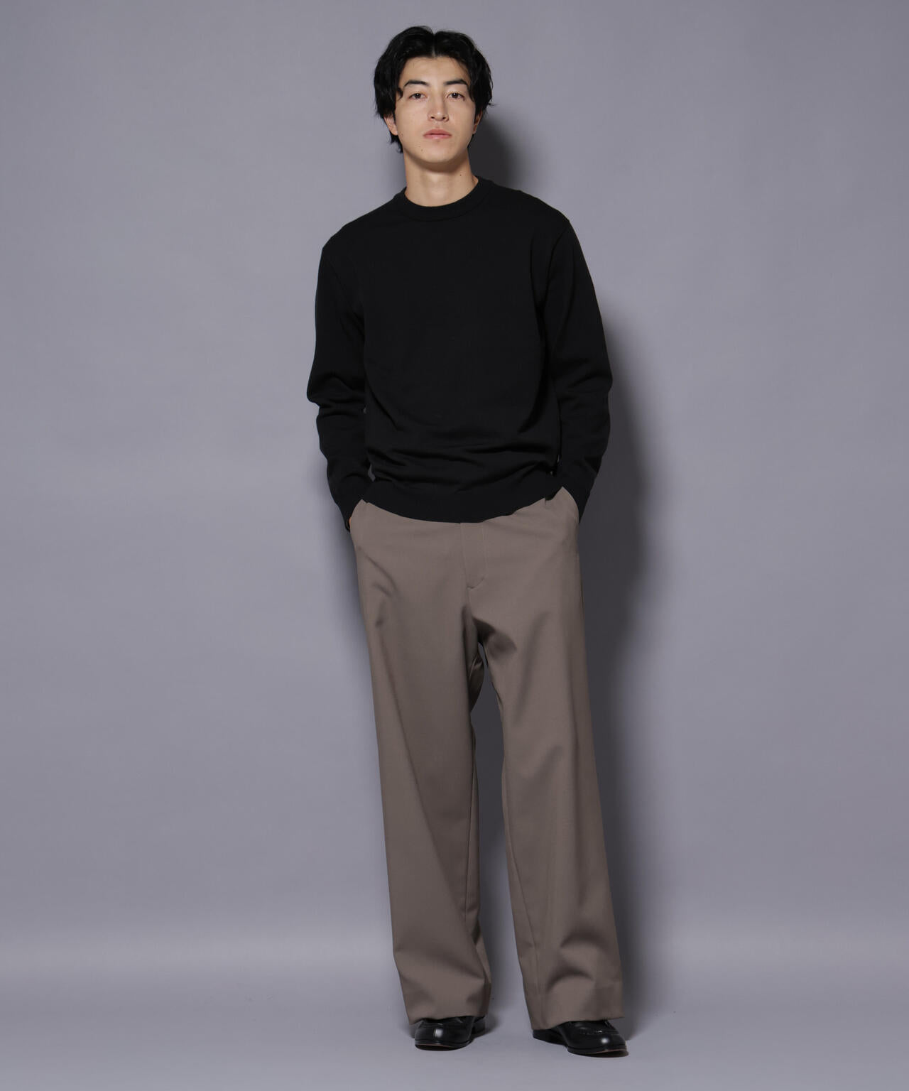 ダブルフェイスストレッチモックネックニット 6726122205