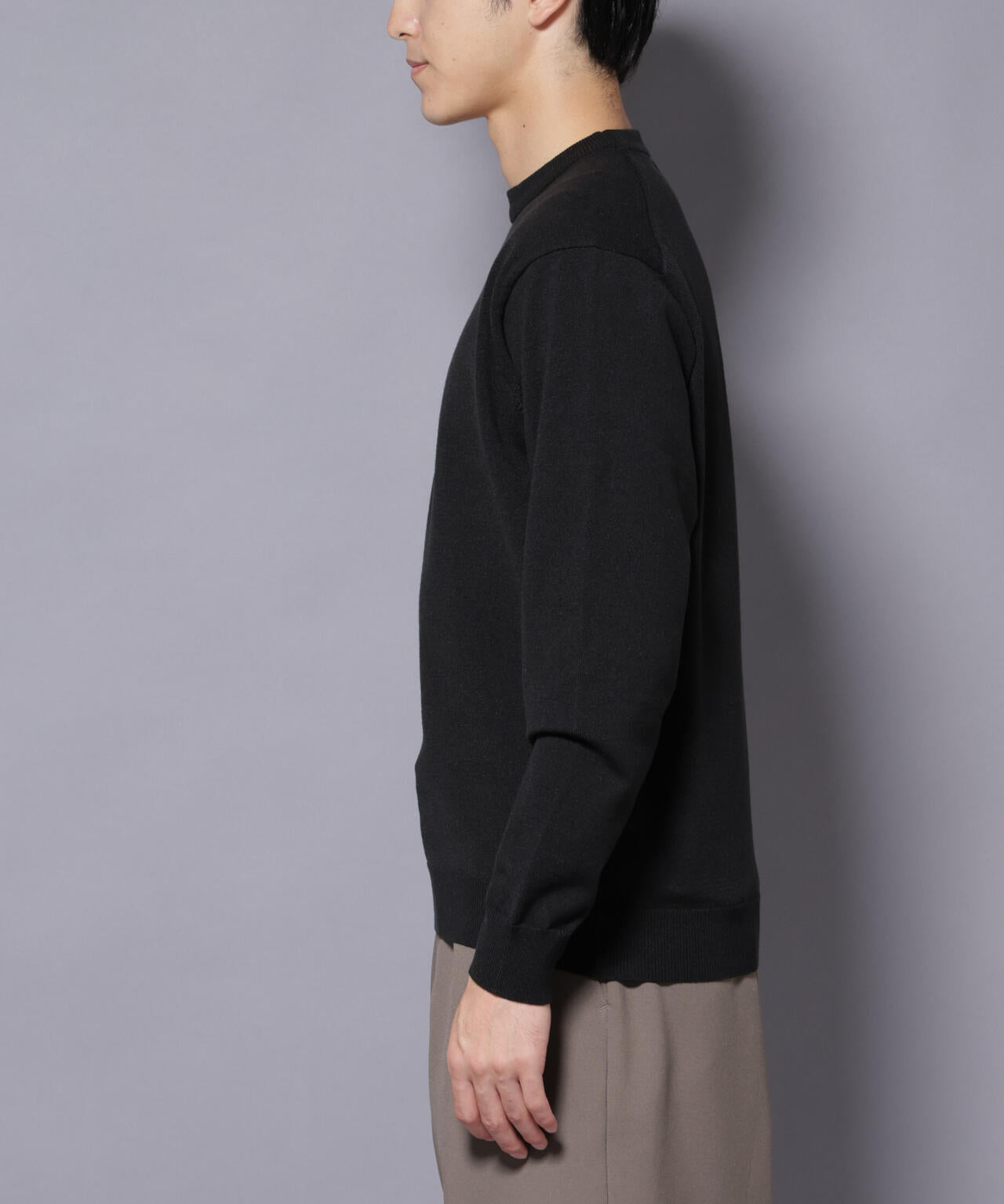 ダブルフェイスストレッチモックネックニット 6726122205
