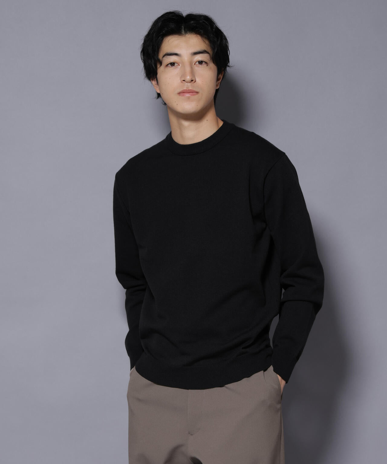 ナノユニバース（NANO universe）/ダブルフェイスストレッチモックネックニット ダブルフェイスストレッチモックネックニット