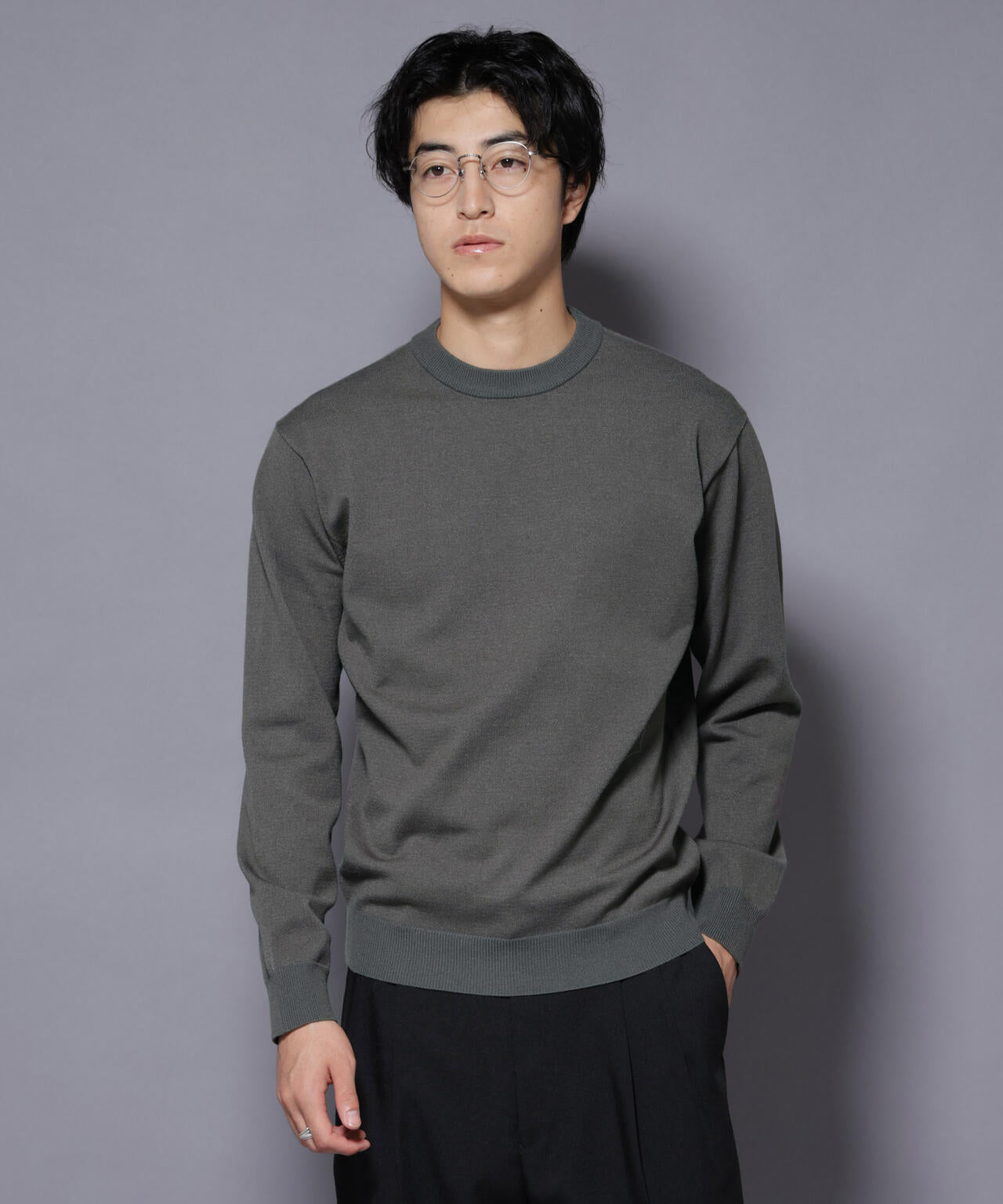 ダブルフェイスストレッチモックネックニット 6726122205