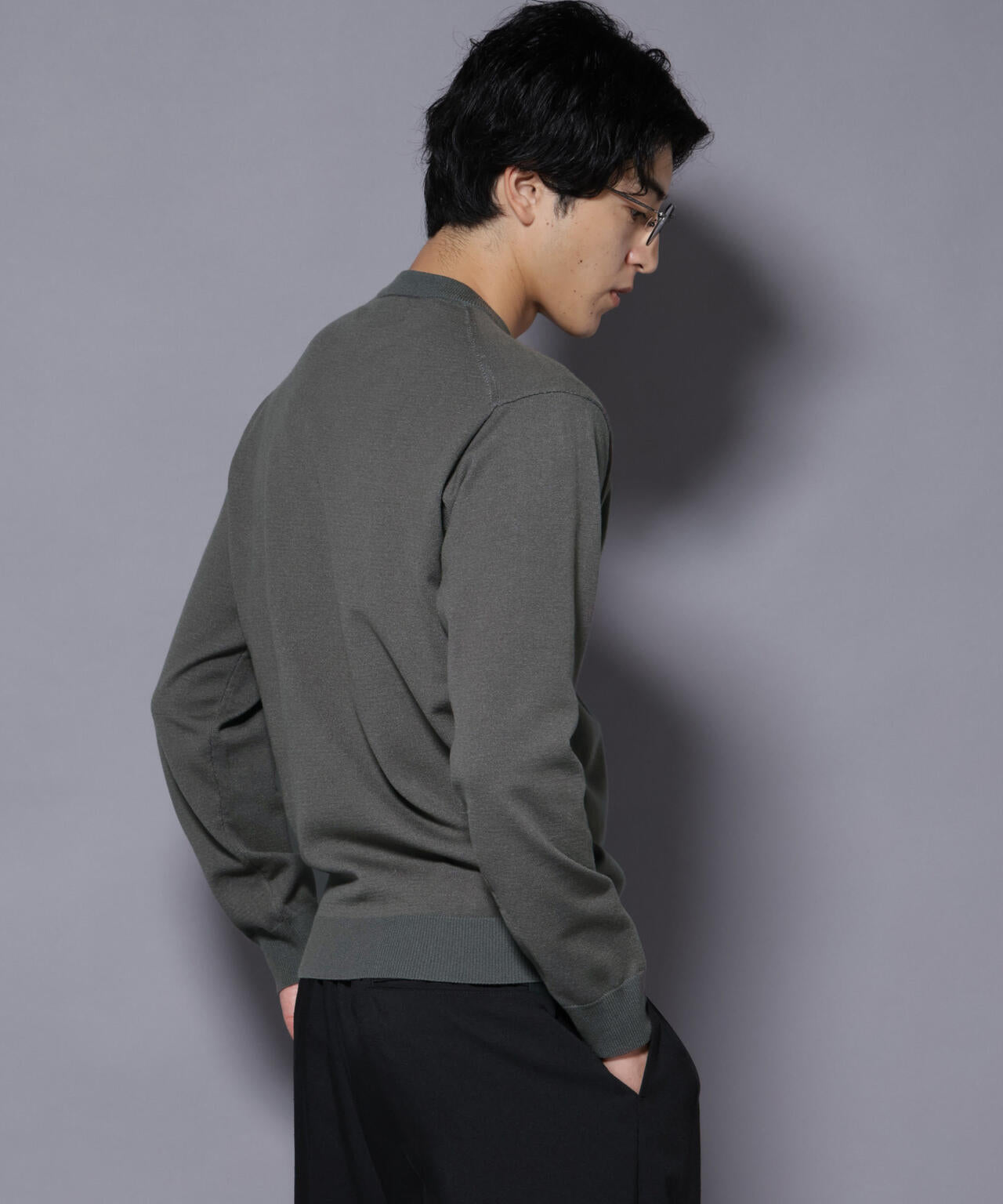 ダブルフェイスストレッチモックネックニット 6726122205