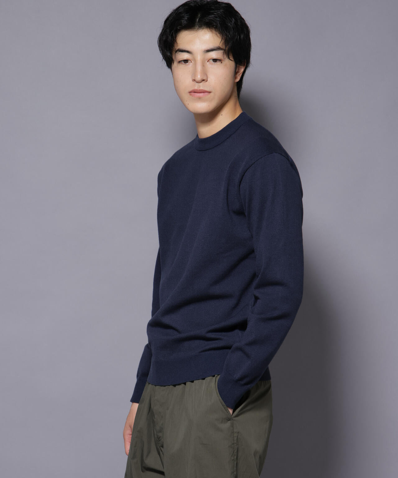 ダブルフェイスストレッチモックネックニット 6726122205