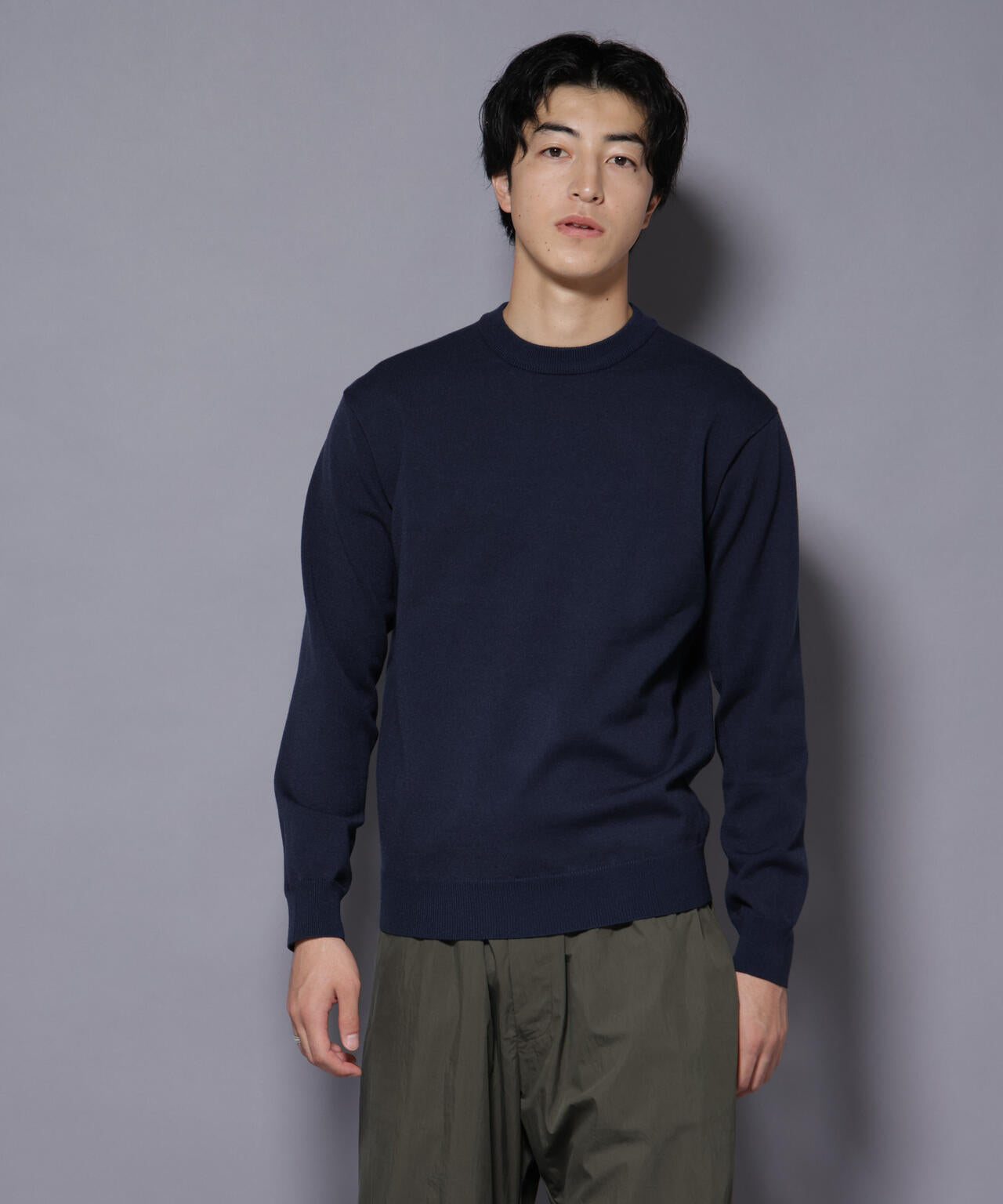 ダブルフェイスストレッチモックネックニット 6726122205