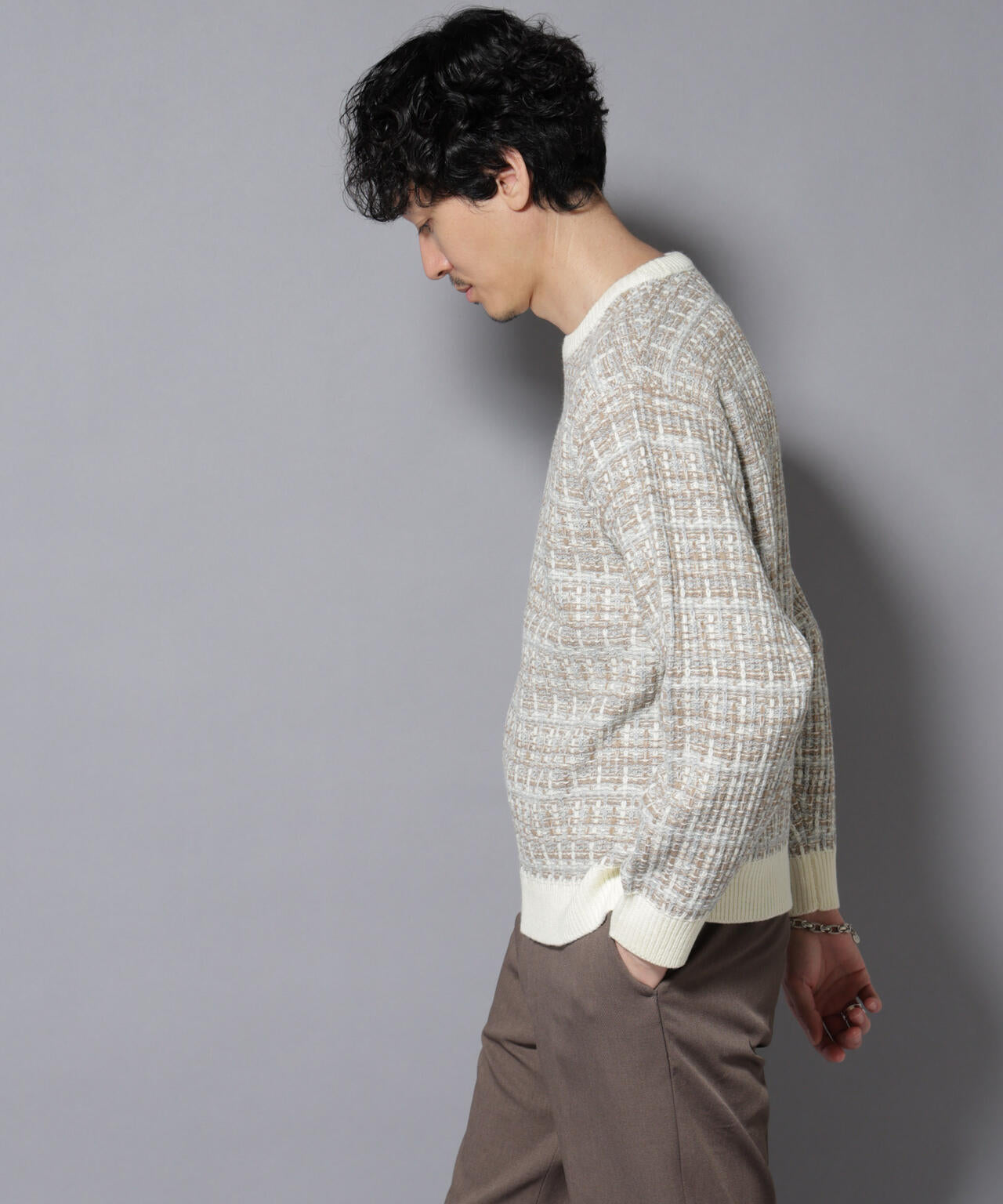 At Last ジャガードニット ツイードジャガードニット