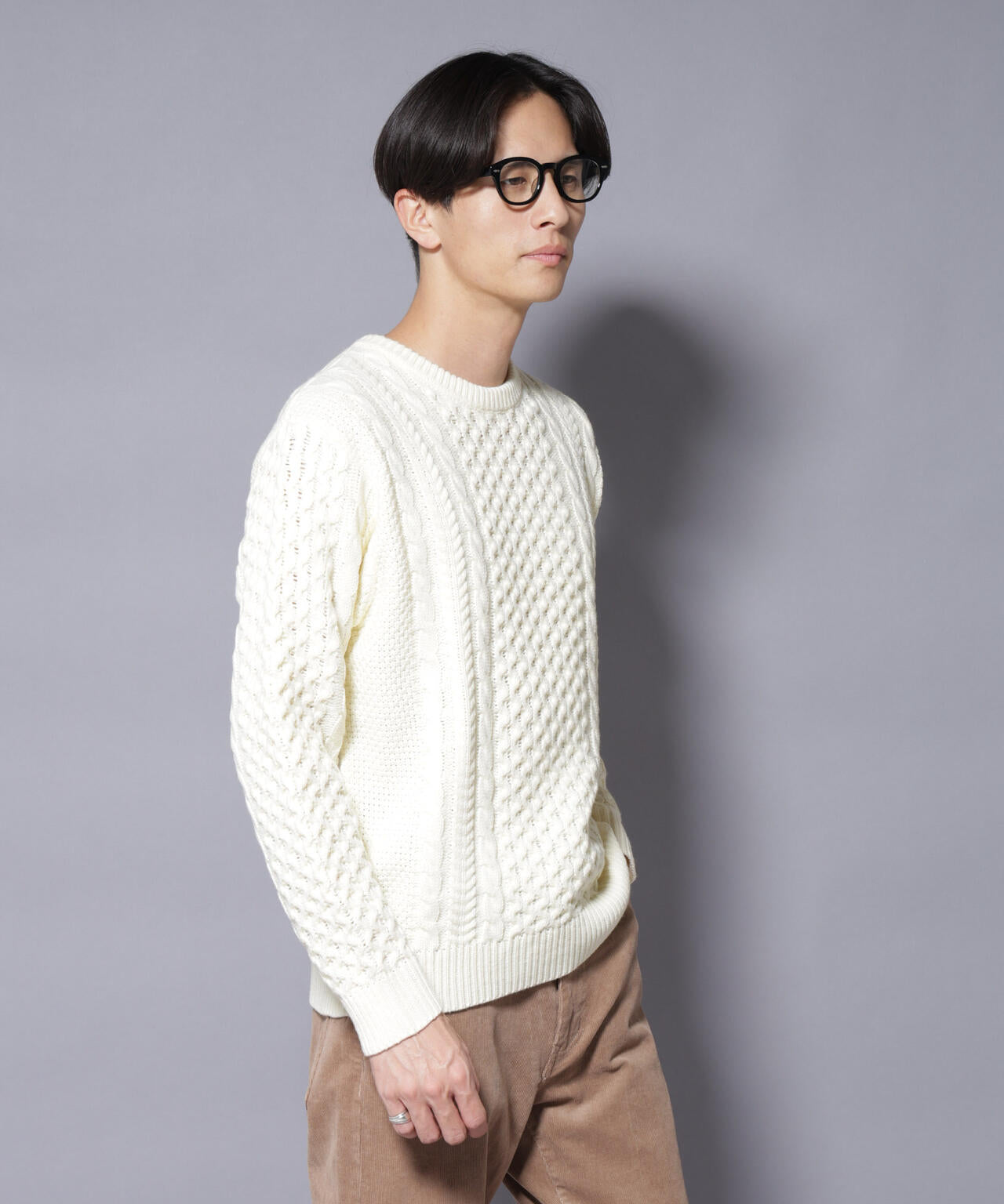 ローゲージケーブルニット 6726122207