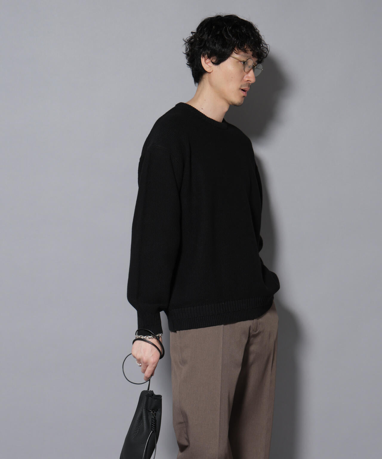 コットンMIXバルキーカノコクルーネックニット 6726122209