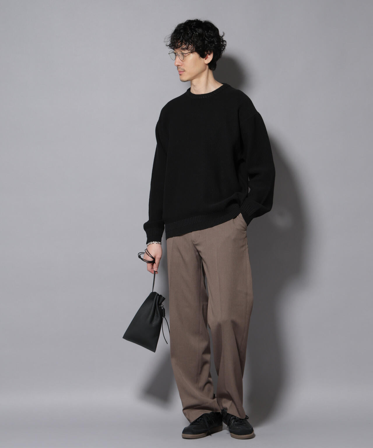 コットンMIXバルキーカノコクルーネックニット 6726122209