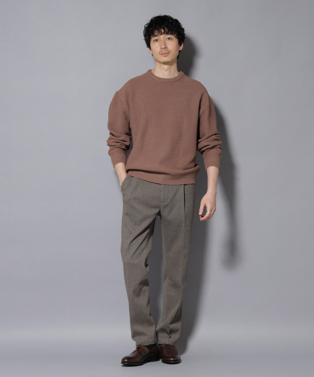 コットンMIXバルキーカノコクルーネックニット 6726122209