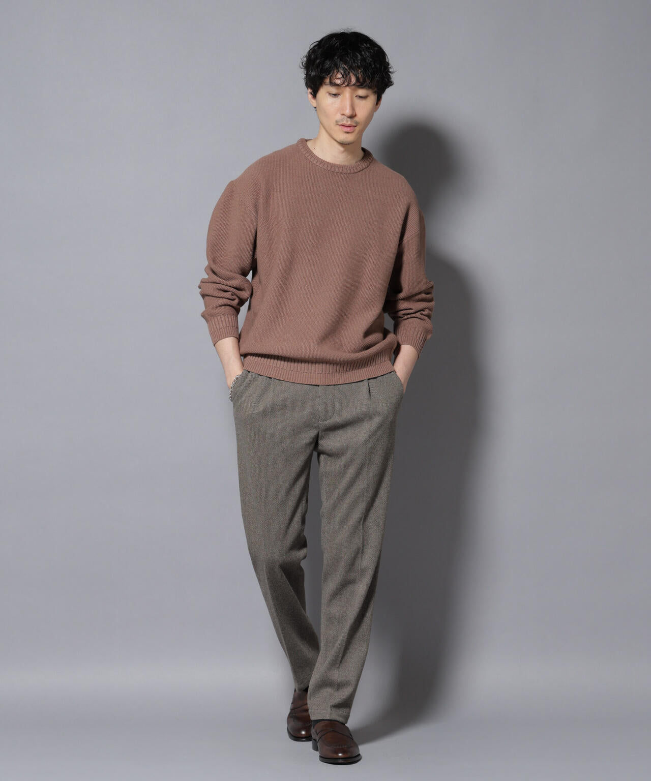 コットンMIXバルキーカノコクルーネックニット 6726122209