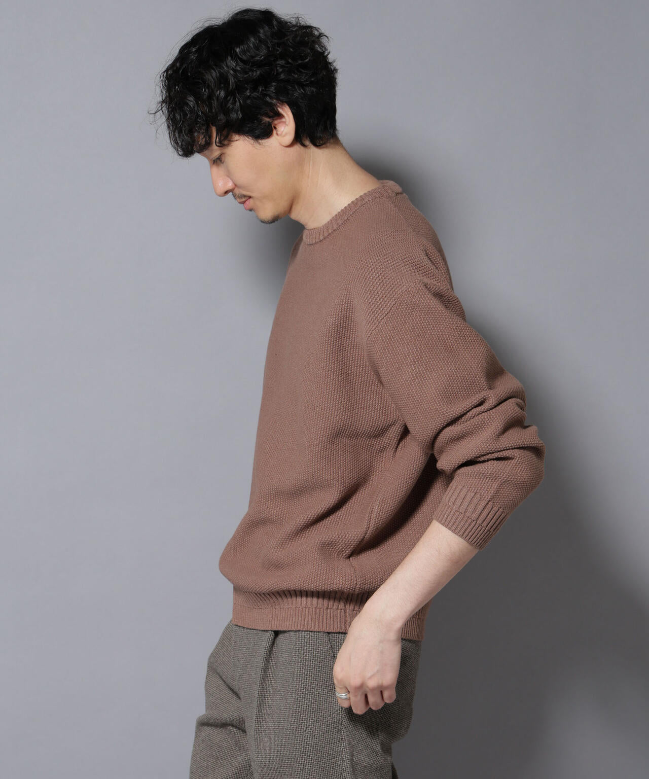 コットンMIXバルキーカノコクルーネックニット 6726122209