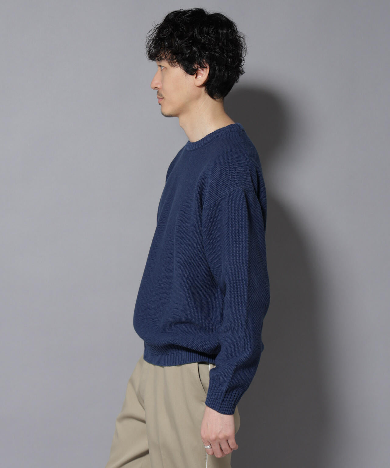 コットンMIXバルキーカノコクルーネックニット 6726122209