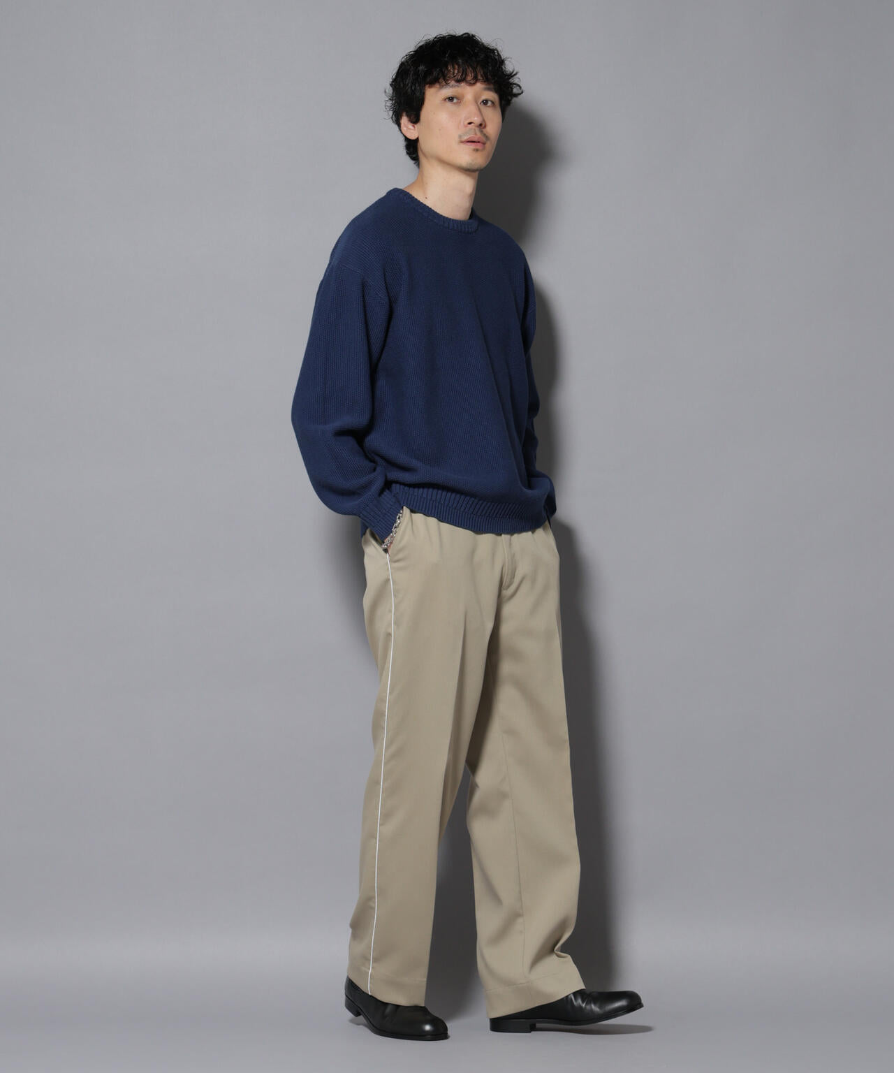 コットンMIXバルキーカノコクルーネックニット 6726122209