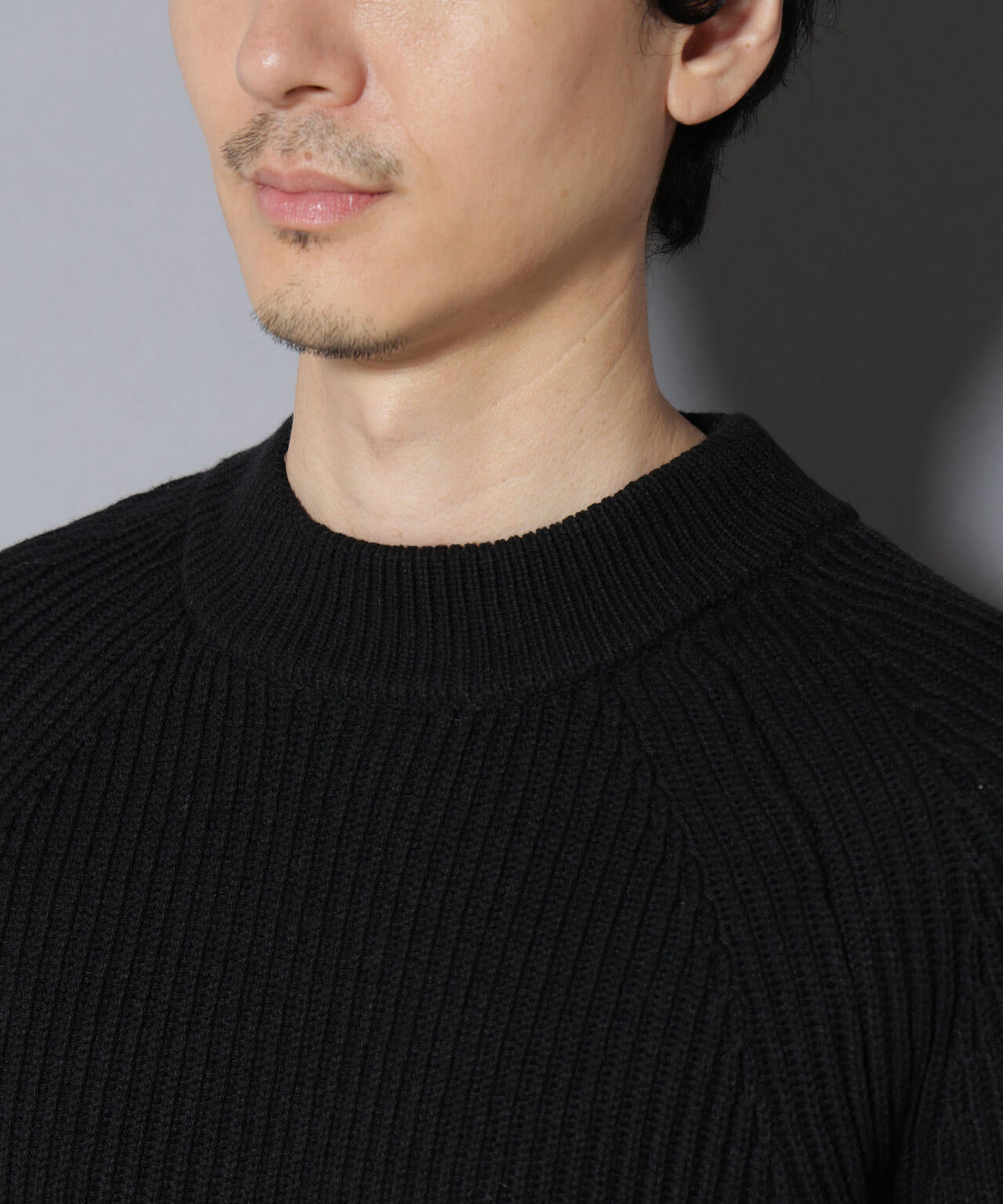 コットンMIXバルキーモックネックニット 6726122210