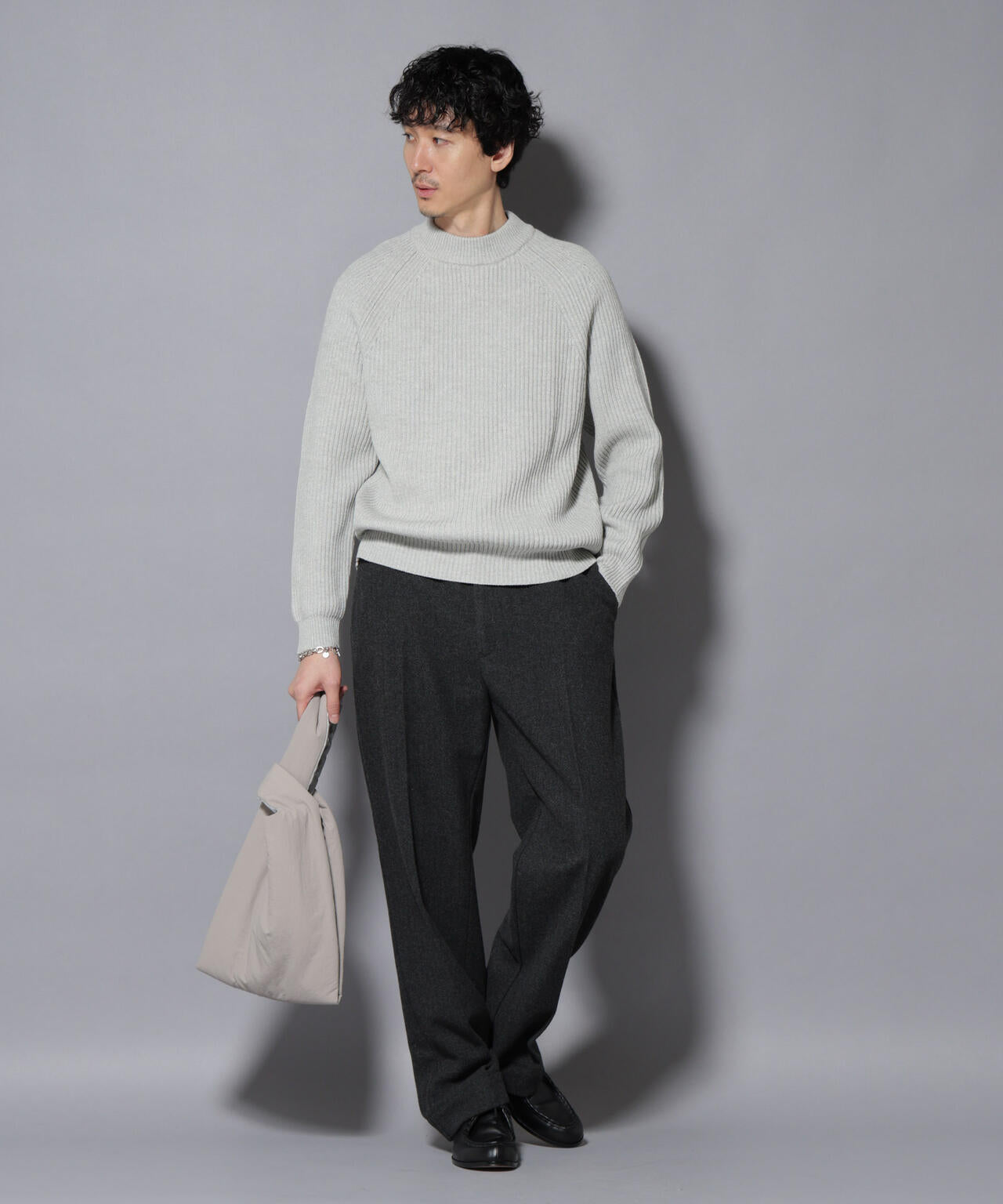 コットンMIXバルキーモックネックニット 6726122210