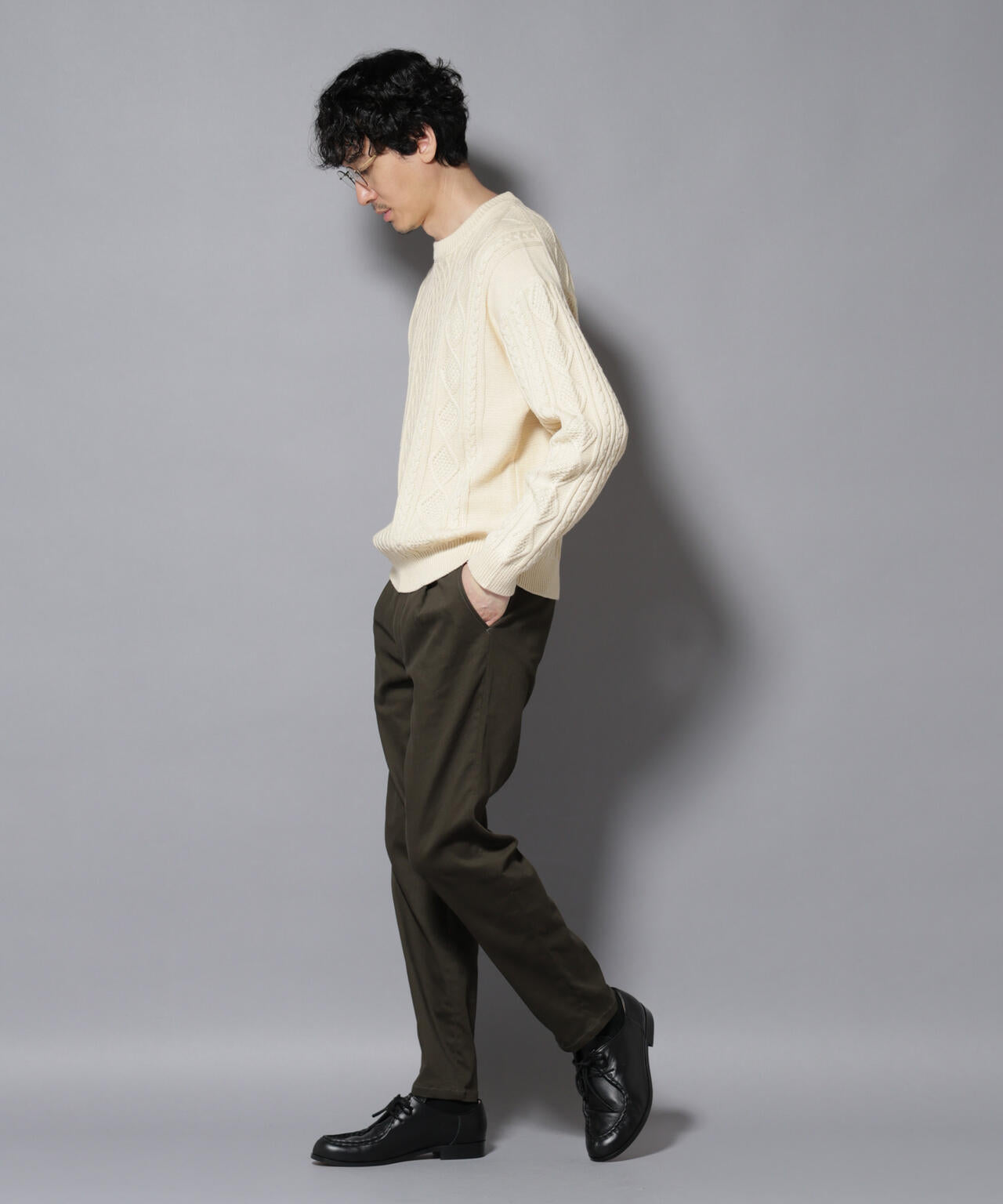 コットンMIXバルキーケーブルニット 6726122211