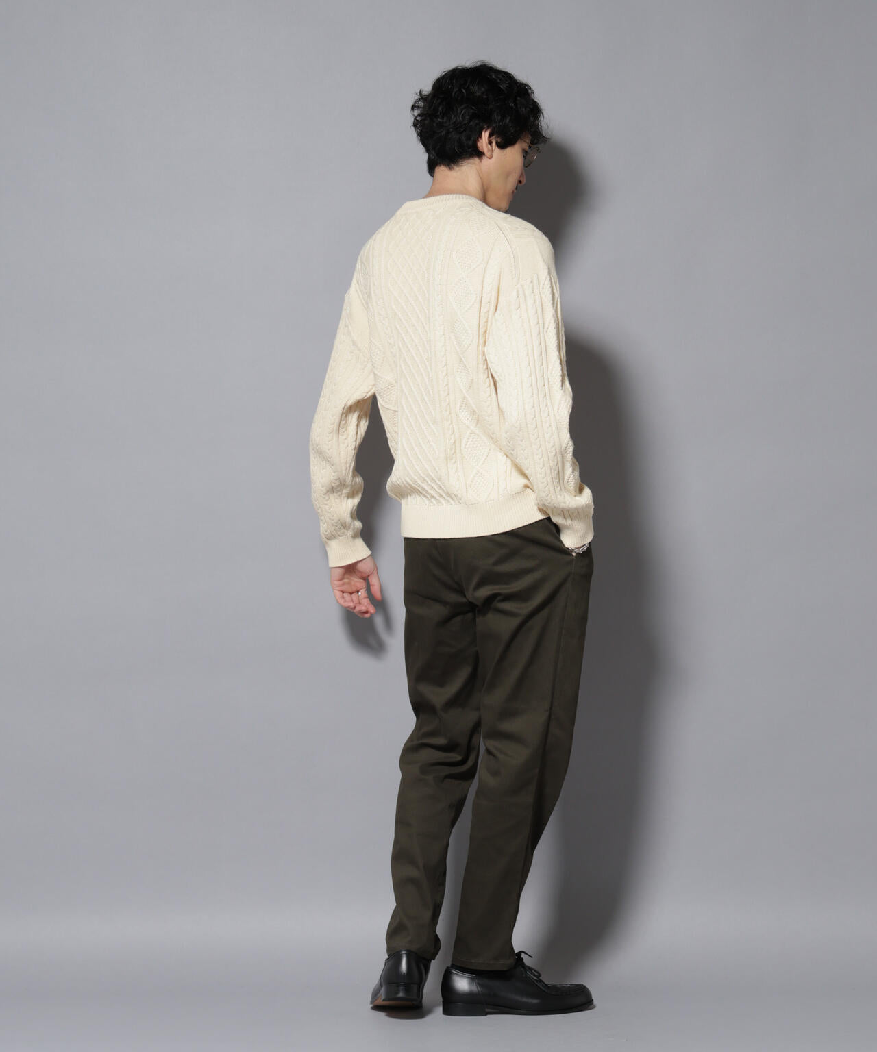 ナノユニバース（NANO universe）/コットンMIXバルキーケーブルニット コットンMIXバルキーケーブルニット