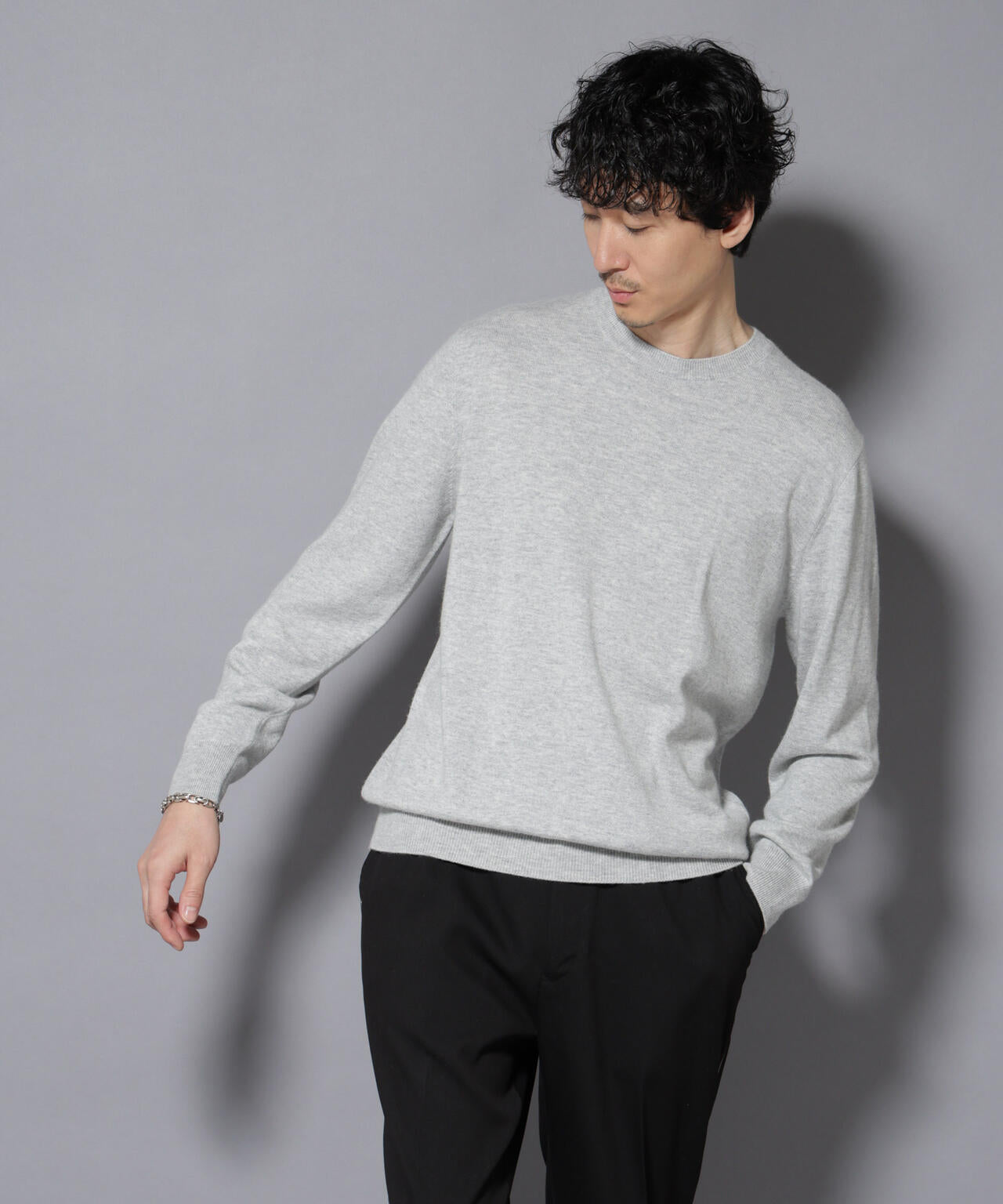 カシミヤミックスクルーネックニット 6726122212