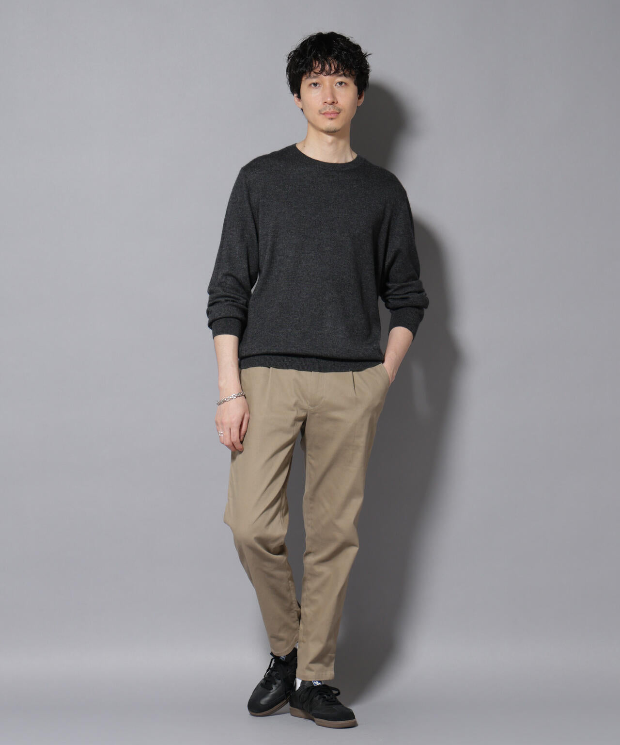 カシミヤミックスクルーネックニット 6726122212