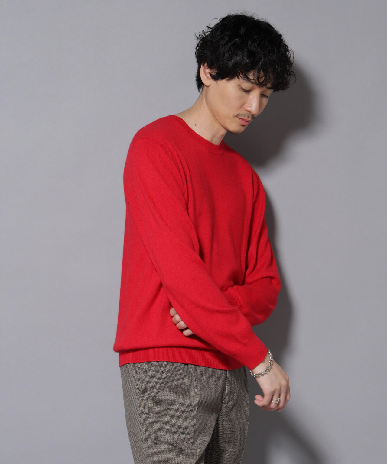 カシミヤミックスクルーネックニット 6726122212