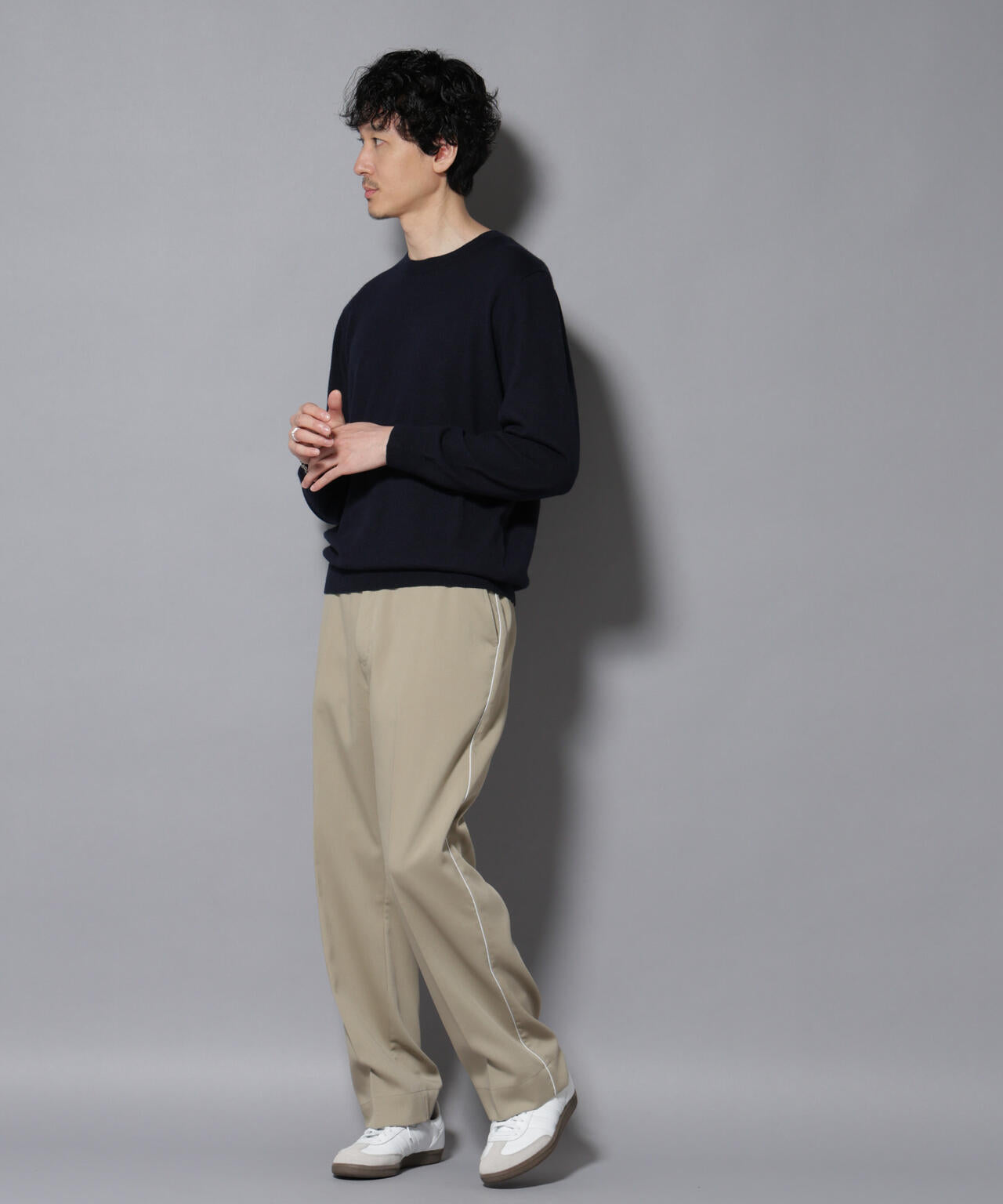 カシミヤミックスクルーネックニット 6726122212