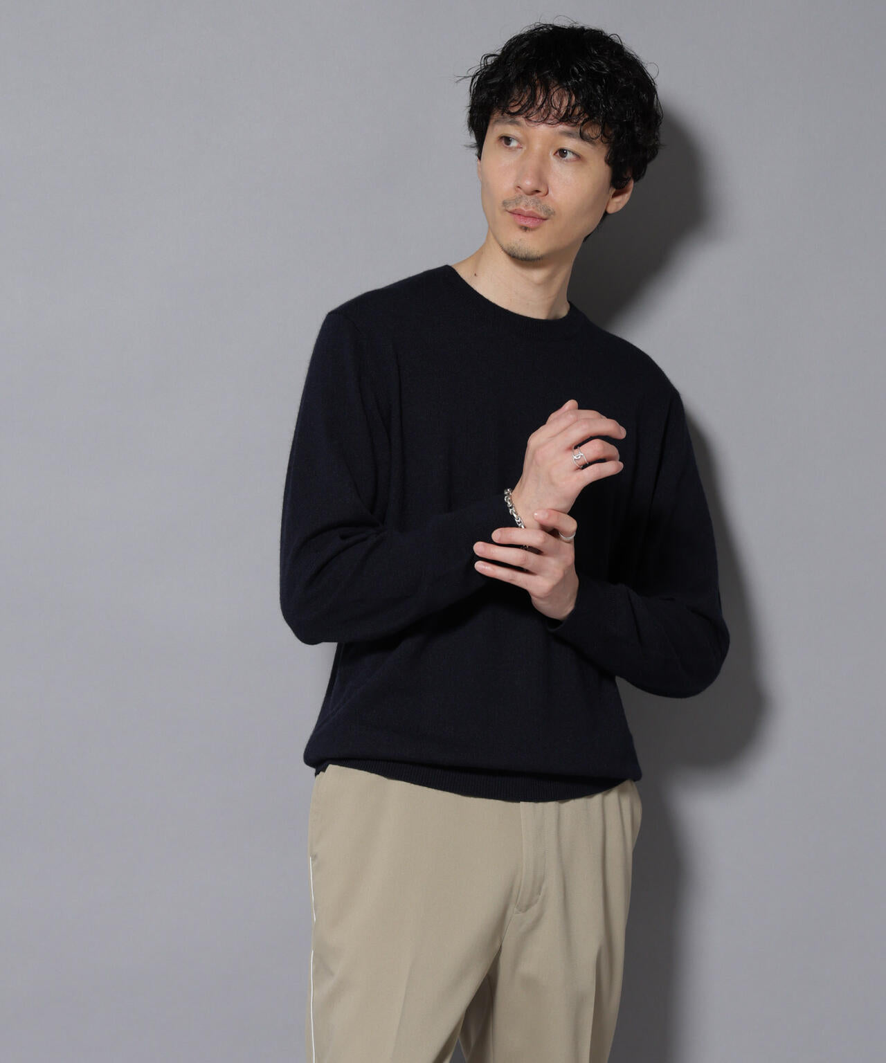 カシミヤミックスクルーネックニット 6726122212