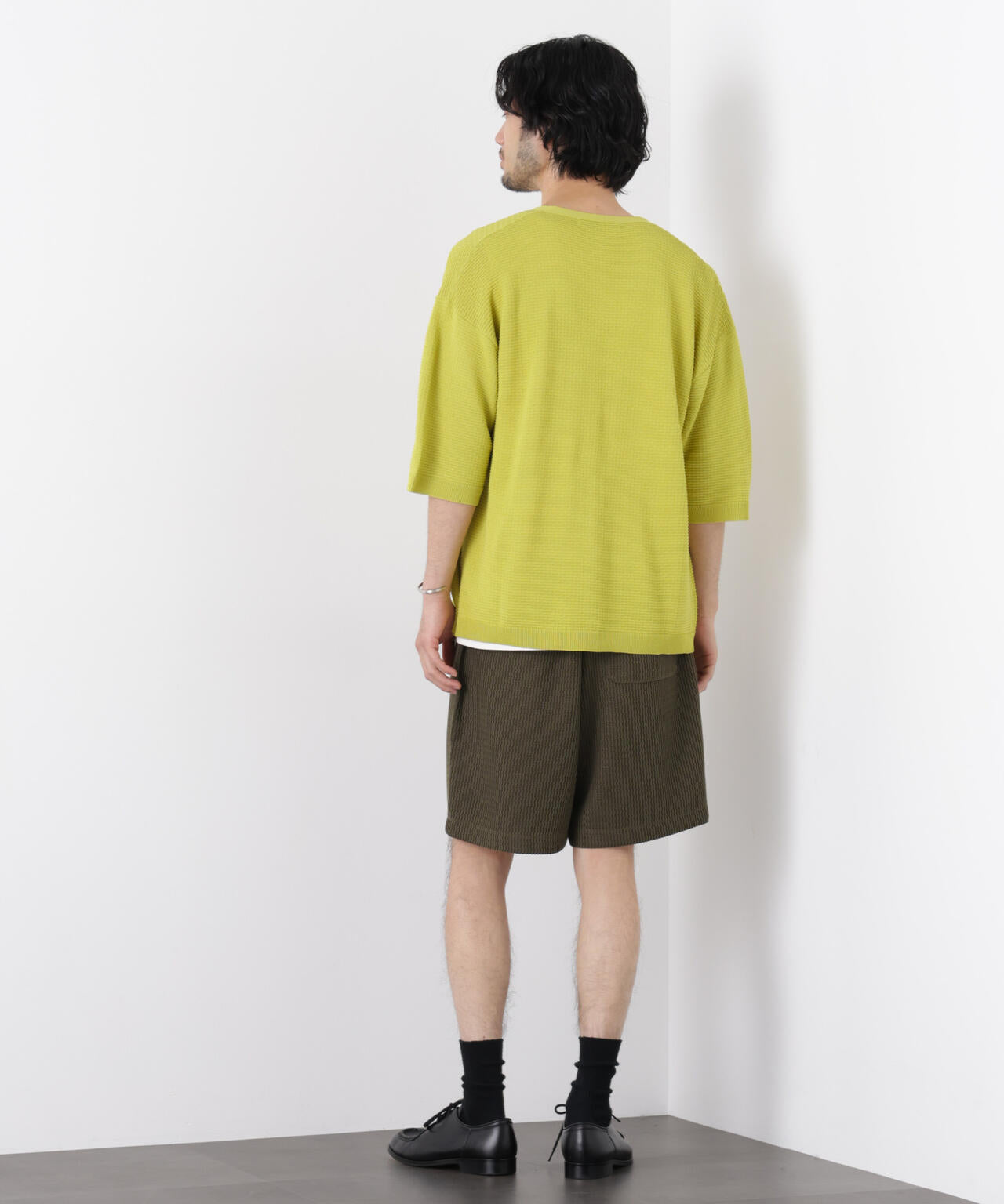 エアリードレープ ニットカーディガン 5分袖 6726122216