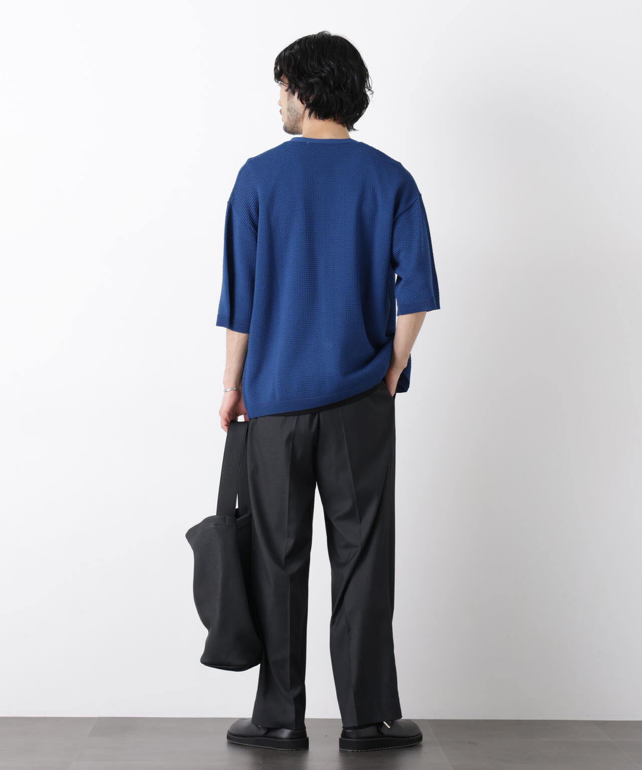 エアリードレープ ニットカーディガン 5分袖 6726122216