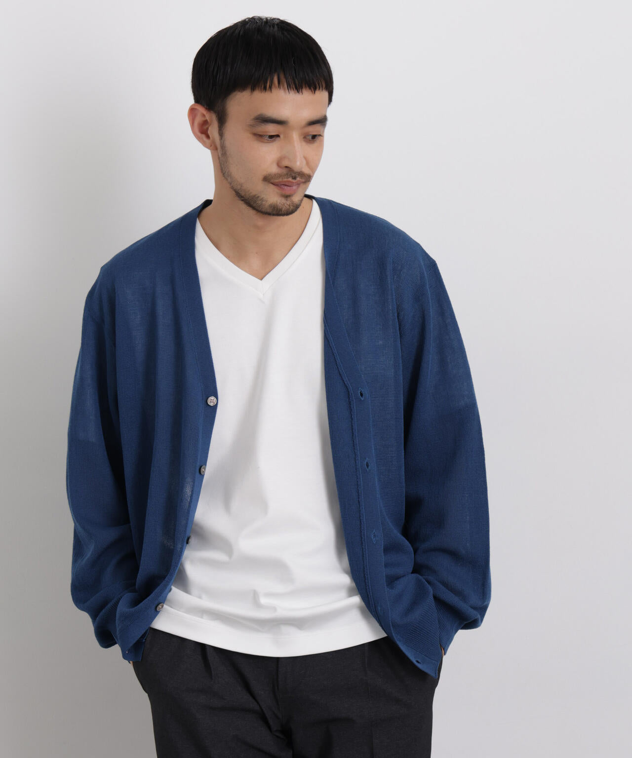 カーディガン Y-3 (ワイスリー) グラフィックプリント ジッパーポケット付き ニット