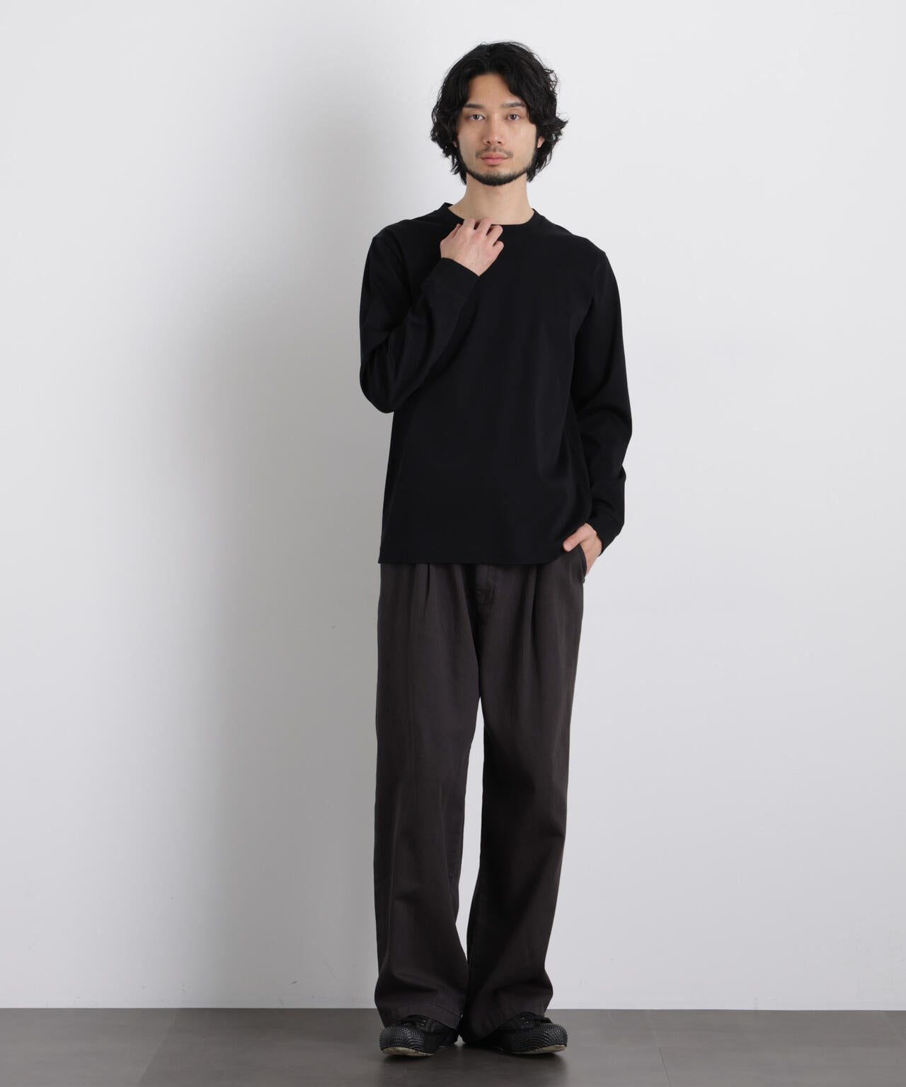 アンチスメルクルーネックTシャツ 長袖 6726123201