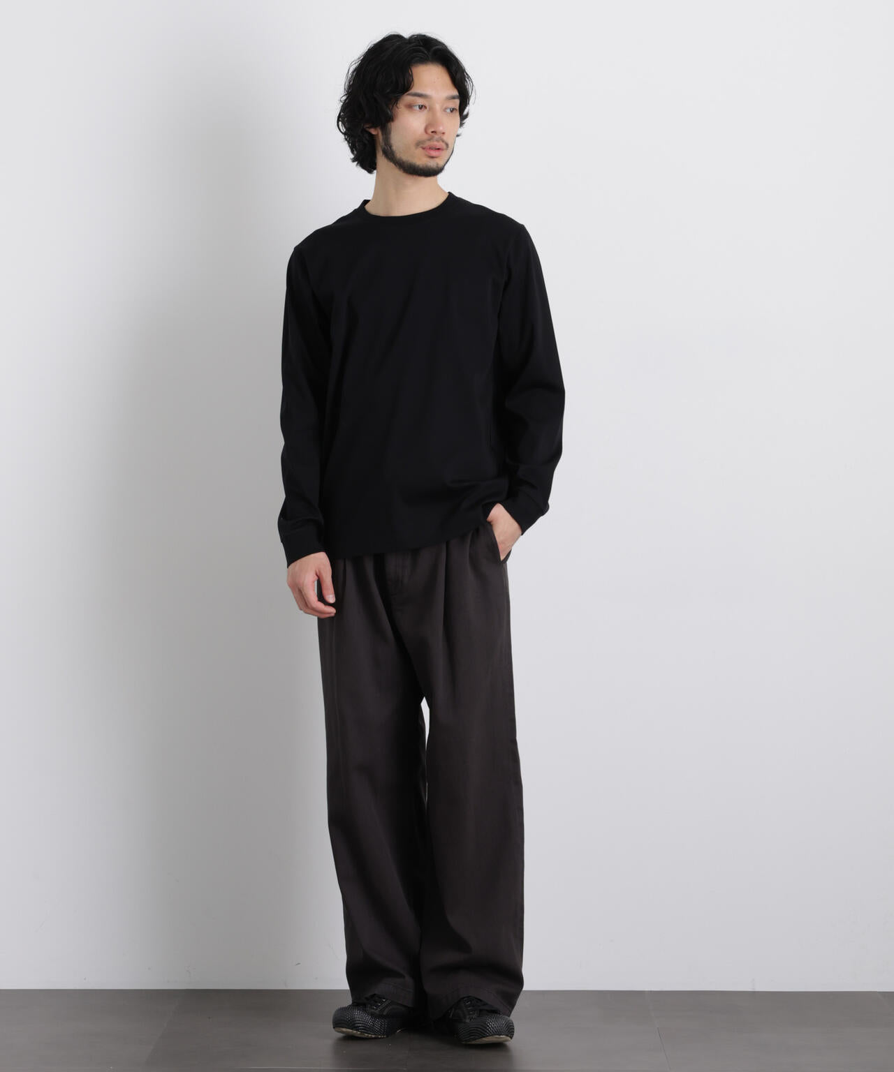 アンチスメルクルーネックTシャツ 長袖 6726123201