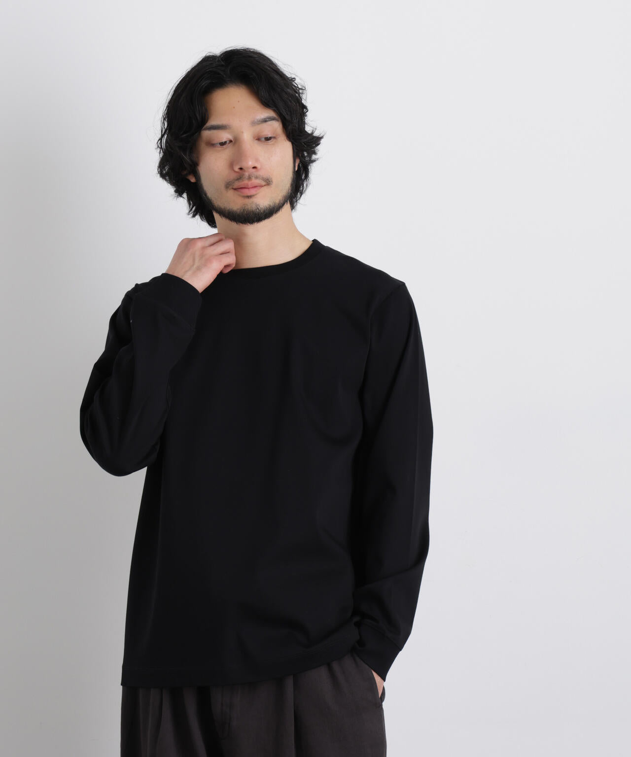 アンチスメルクルーネックTシャツ 長袖 6726123201