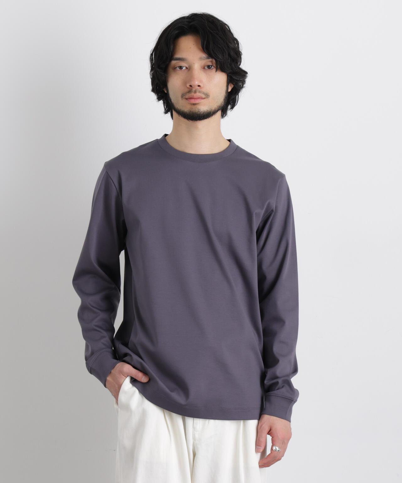 アンチスメルクルーネックTシャツ 長袖