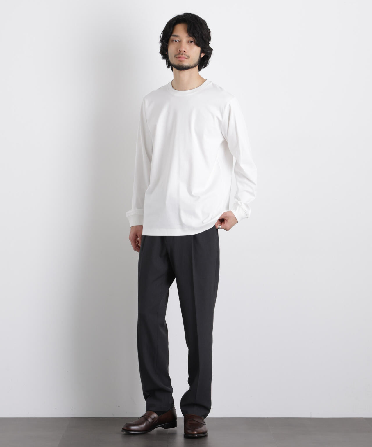 アンチスメルクルーネックTシャツ 長袖 6726123201