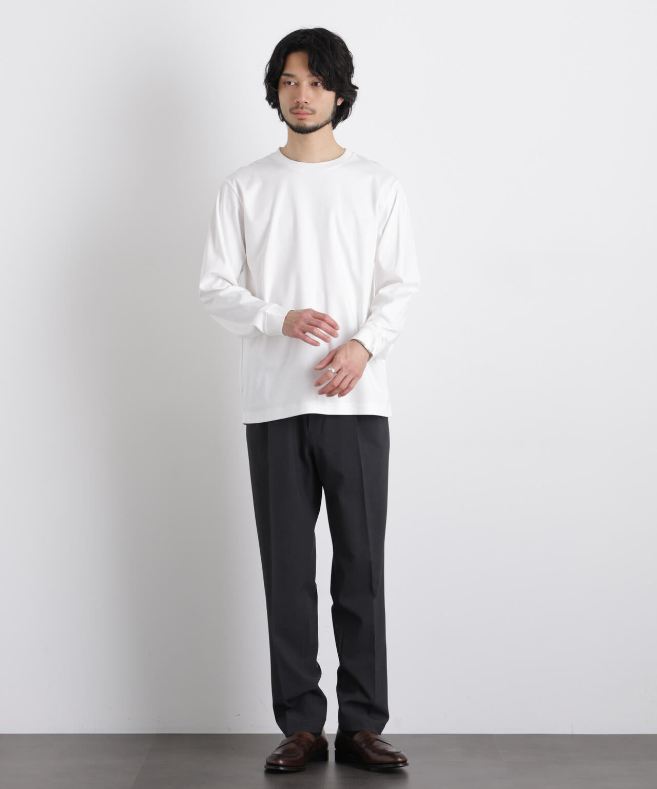 アンチスメルクルーネックTシャツ 長袖 6726123201