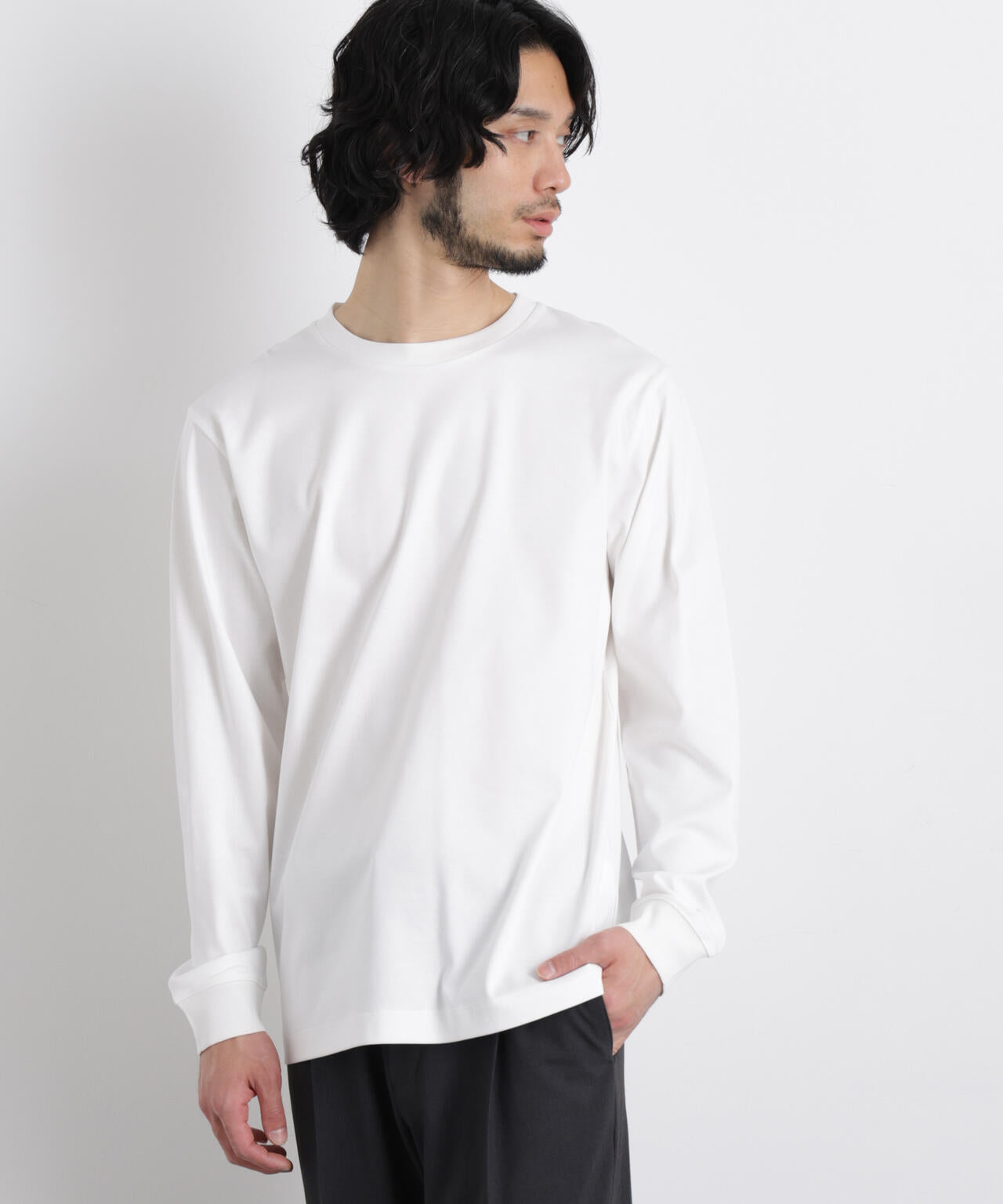 アンチスメルクルーネックTシャツ 長袖 6726123201