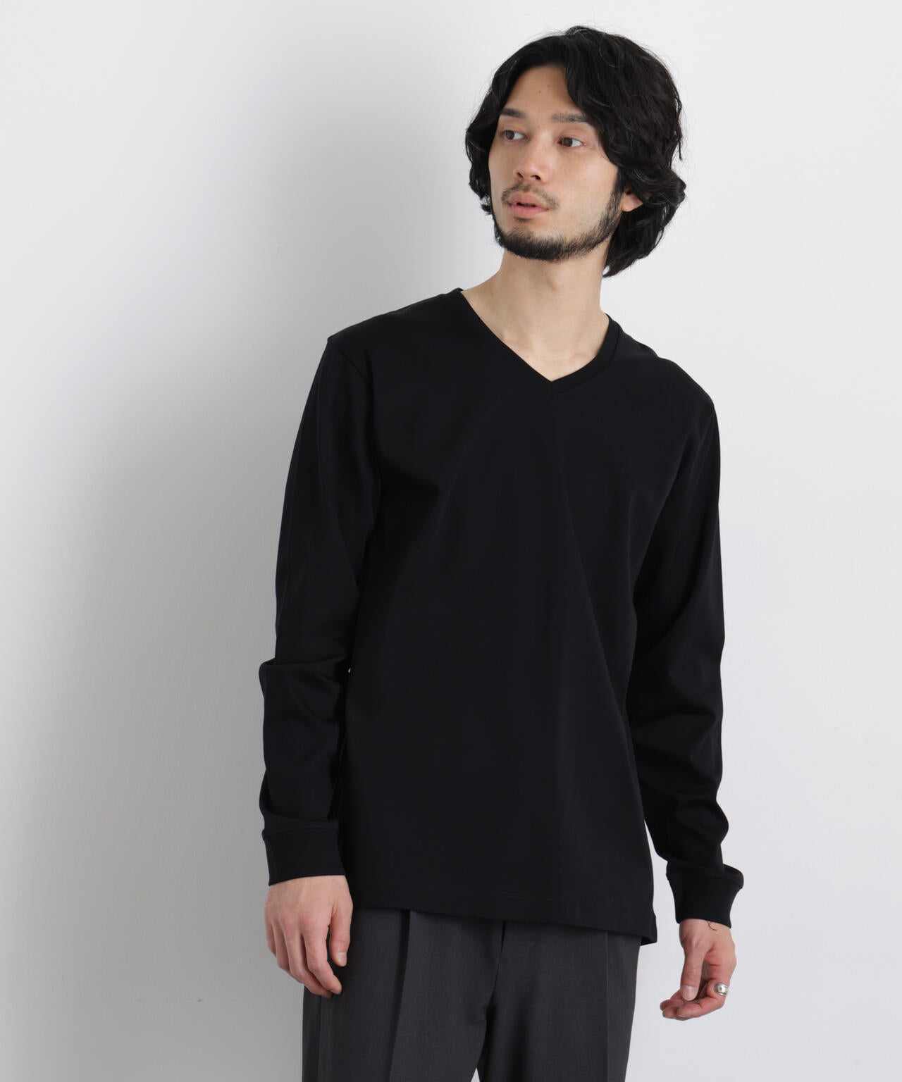 アンチスメルVネックTシャツ 長袖