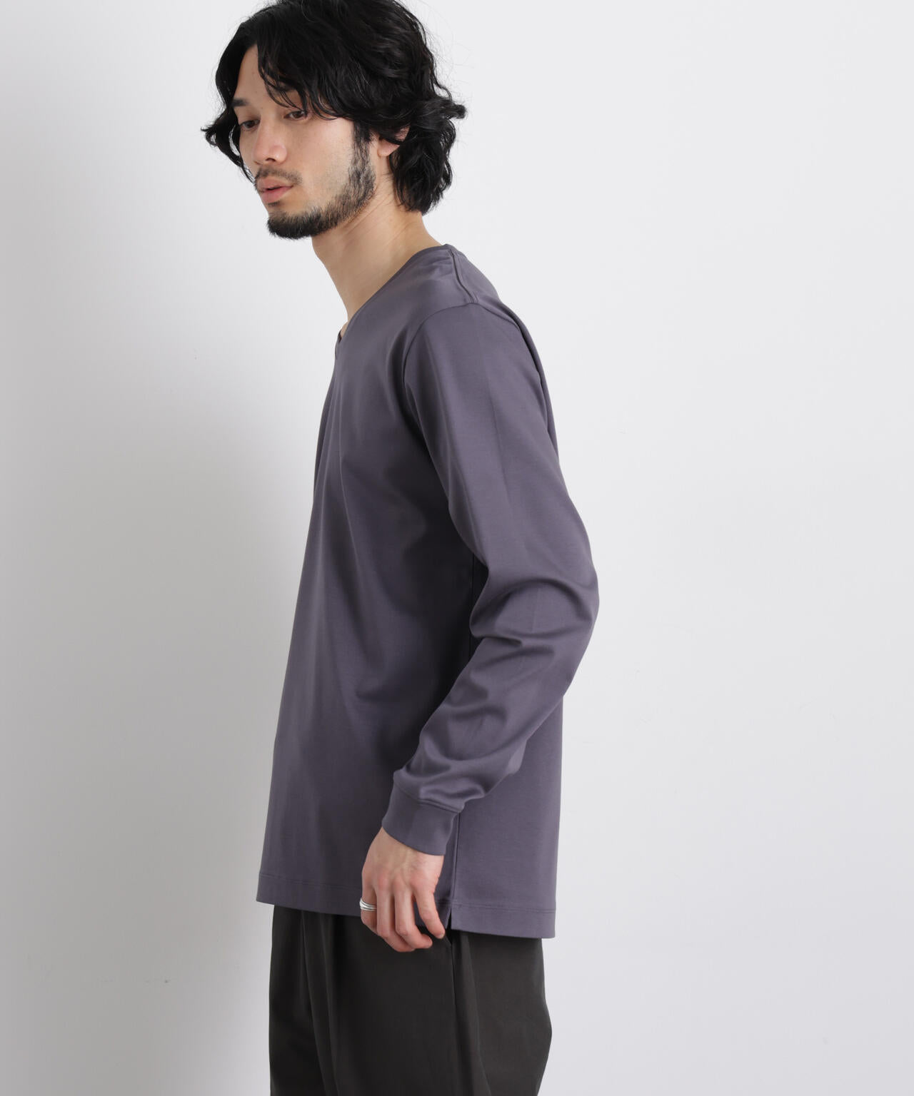 アンチスメルVネックTシャツ 長袖 6726123202