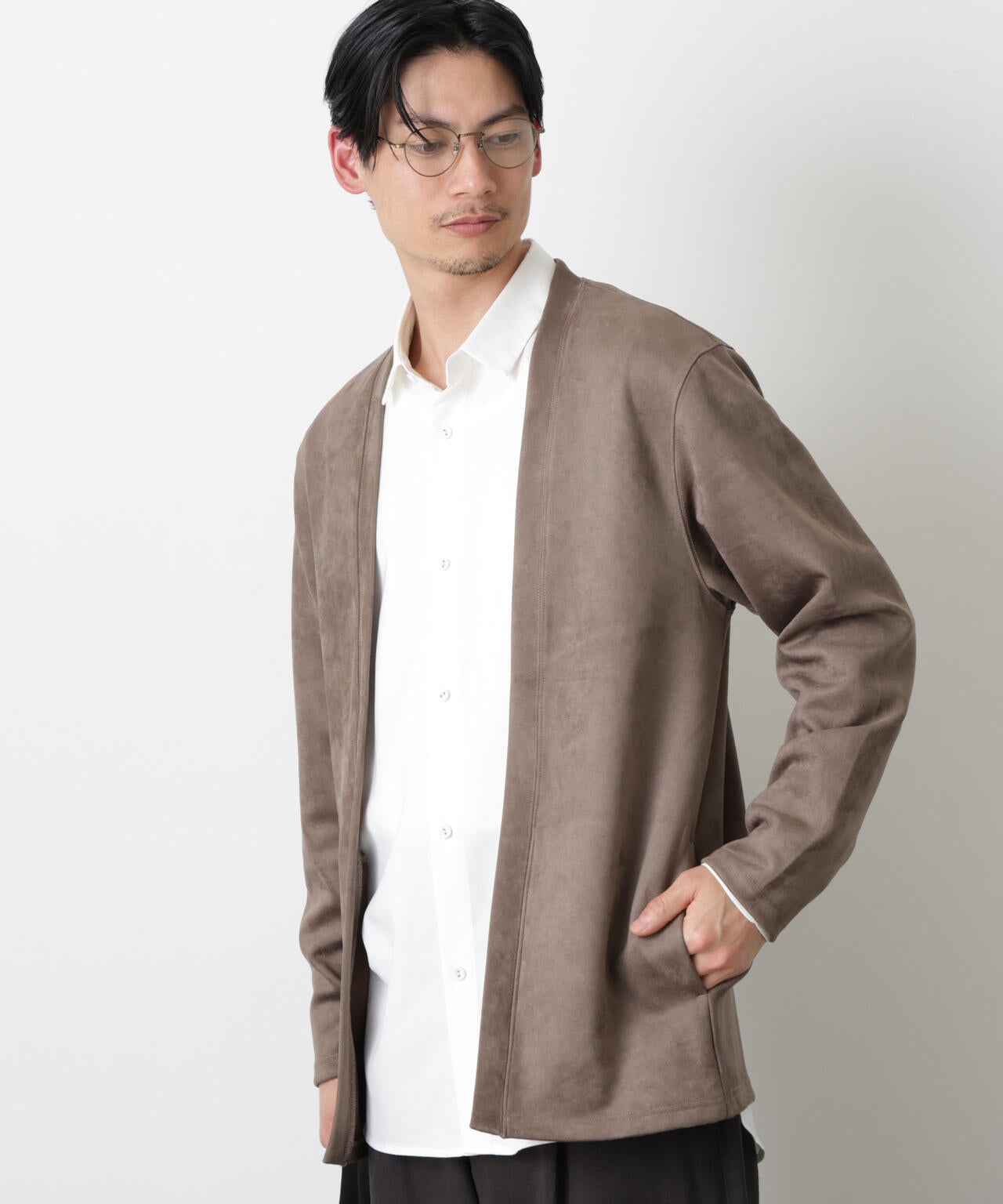 フェイクスエードトッパーカーディガン 6726123204