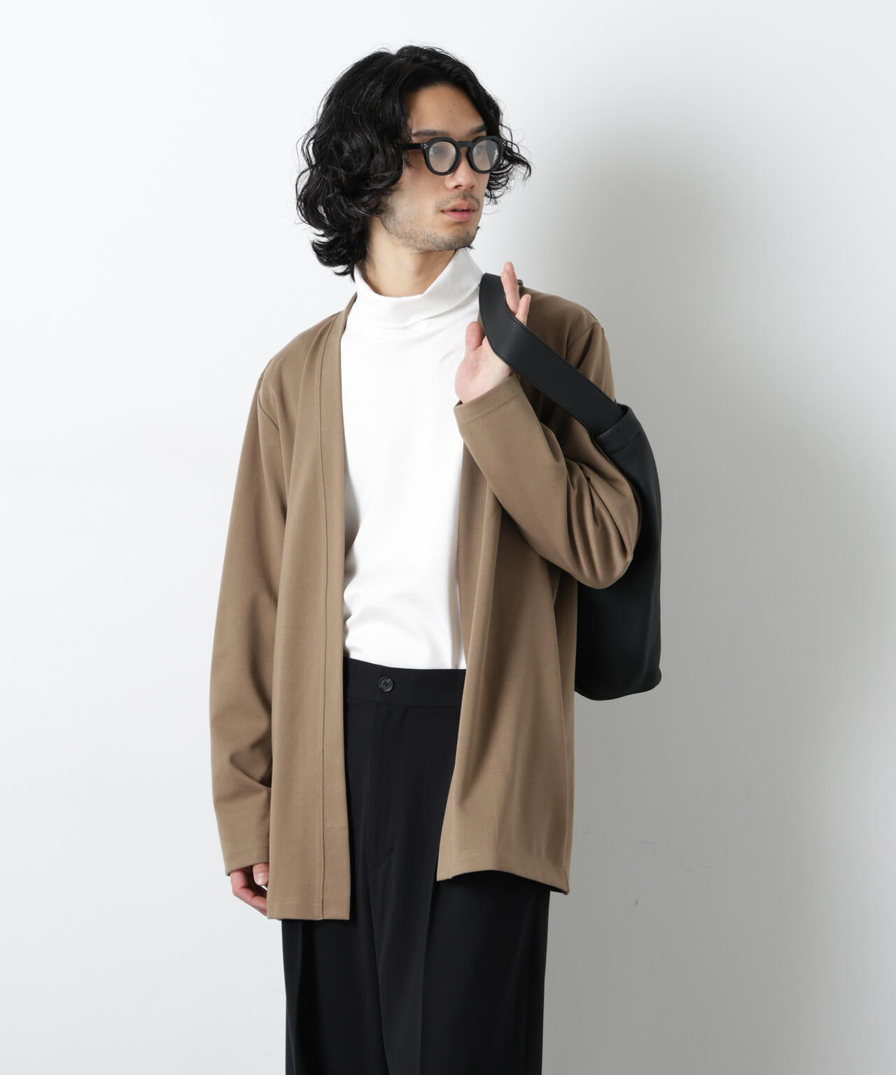 ダブルジャージー着流しカーディガン